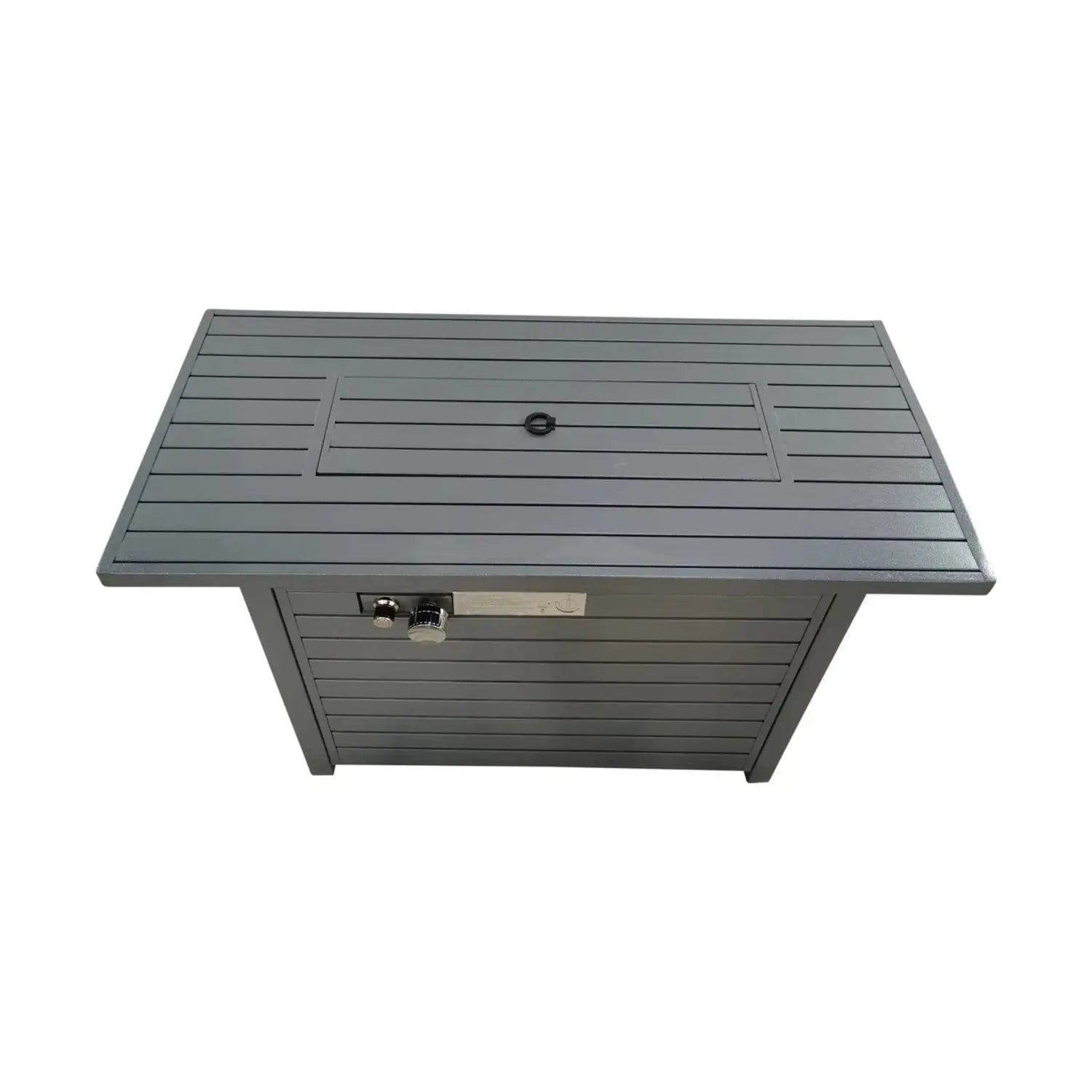 50000 BTU 42" Gray Steel Propane Rectangular Fire Pit With Cover Homeroots Outdoor