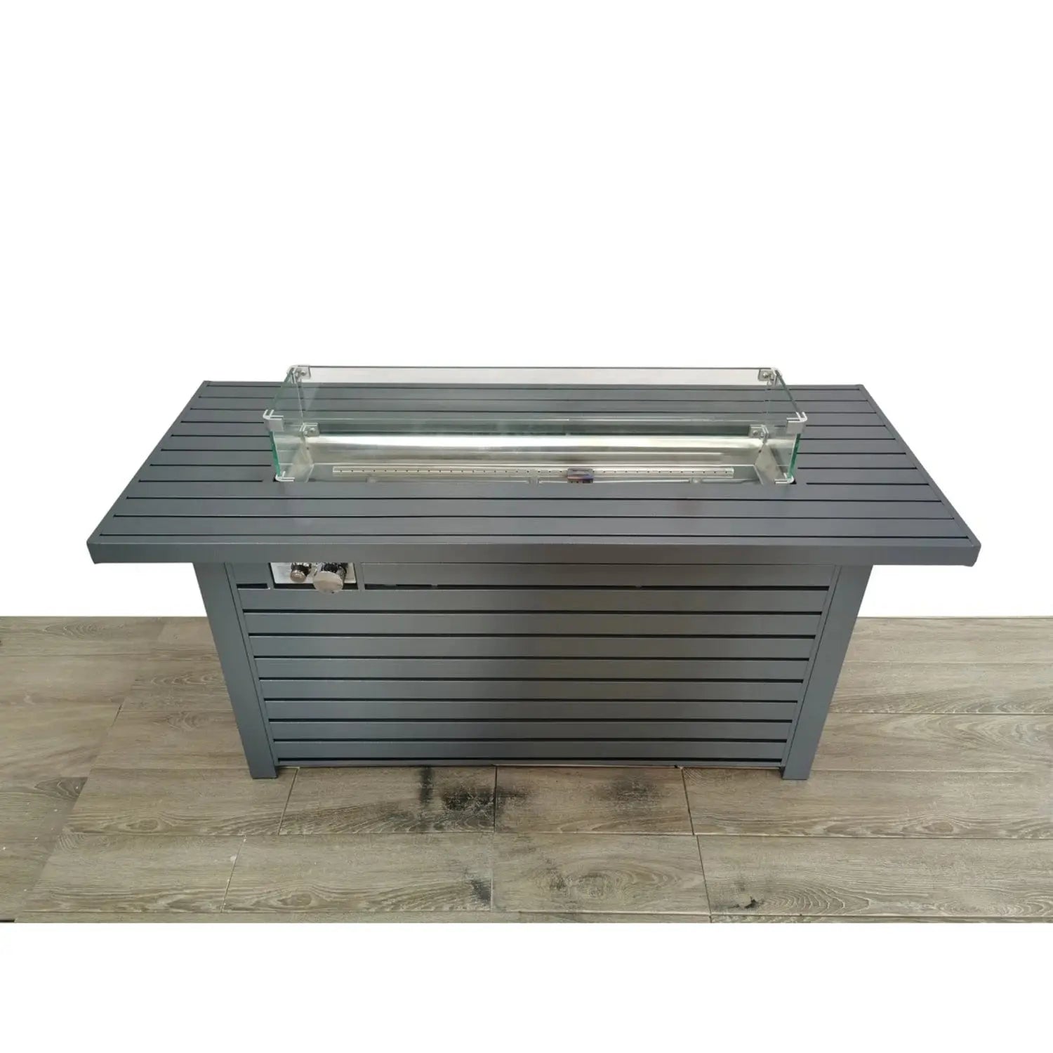 50000 BTU 42" Gray Steel Propane Rectangular Fire Pit With Cover Homeroots Outdoor