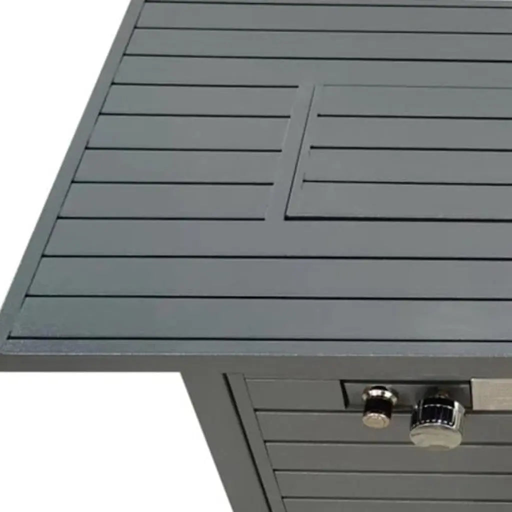 50000 BTU 42" Gray Steel Propane Rectangular Fire Pit With Cover Homeroots Outdoor