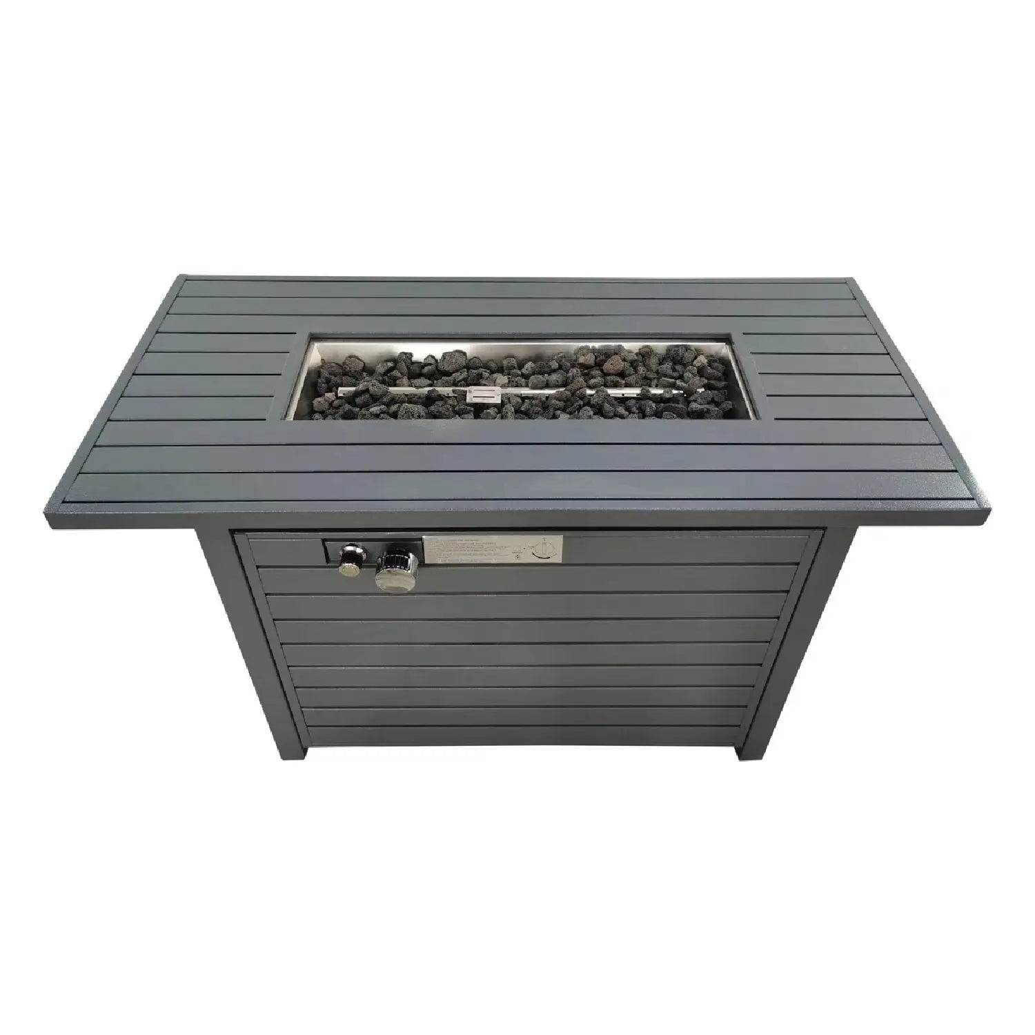 50000 BTU 42" Gray Steel Propane Rectangular Fire Pit With Cover Homeroots Outdoor