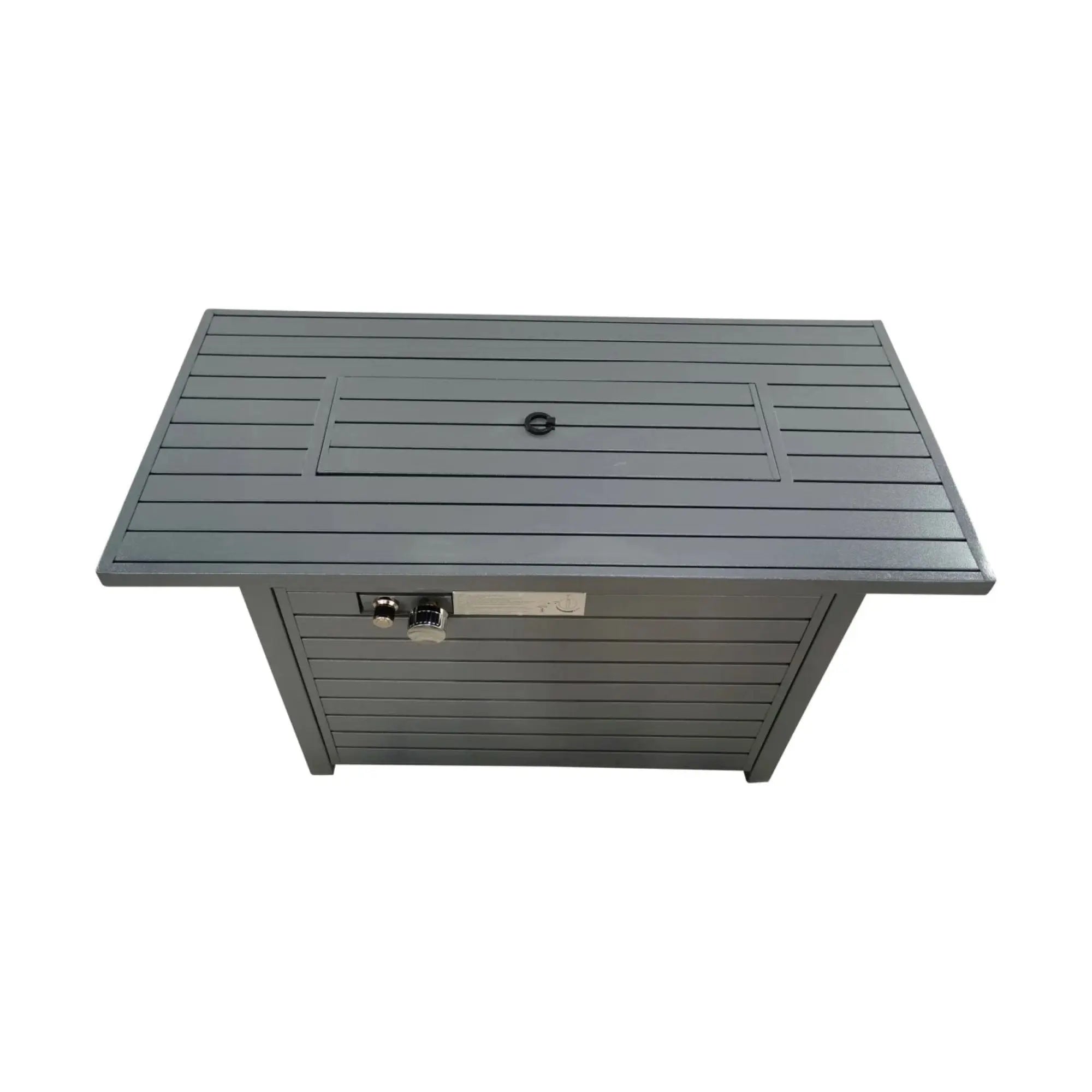 50000 BTU 42" Gray Steel Propane Rectangular Fire Pit With Cover Homeroots Outdoor
