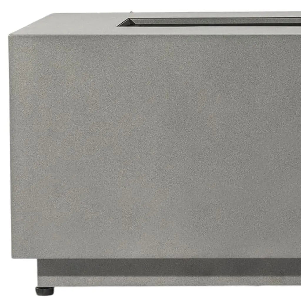 50000 BTU 42" Gray Steel Propane Rectangular Fire Pit With Cover Homeroots Outdoor