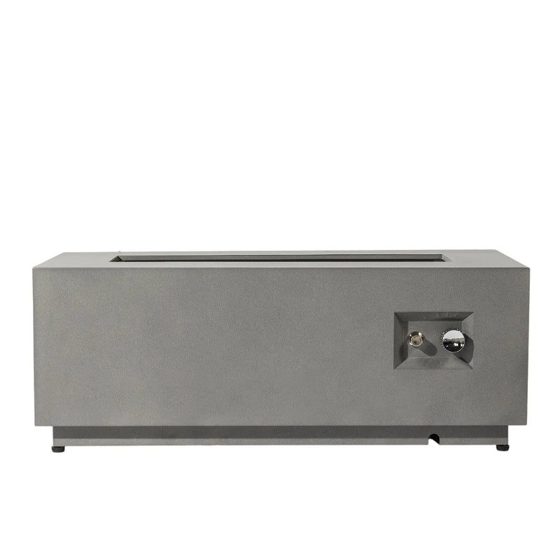 50000 BTU 42" Gray Steel Propane Rectangular Fire Pit With Cover Homeroots Outdoor