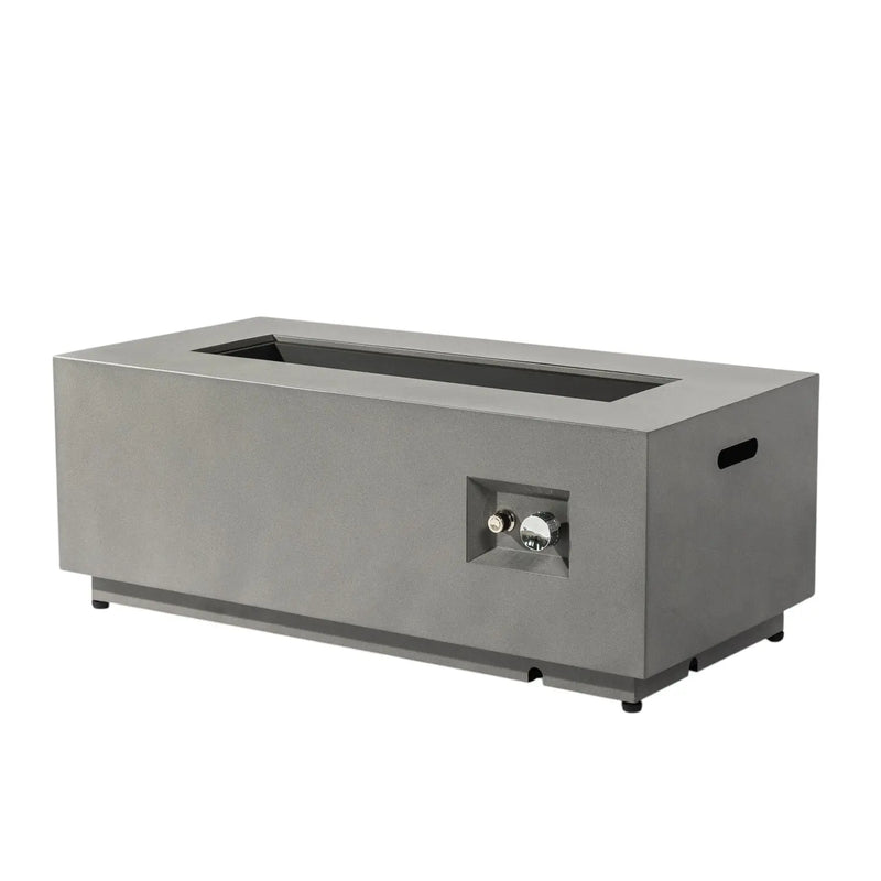 50000 BTU 42" Gray Steel Propane Rectangular Fire Pit With Cover Homeroots Outdoor