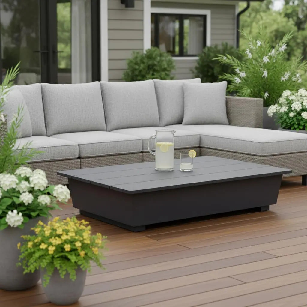 50" Black Aluminum Outdoor Coffee Table - GreatEagleInc