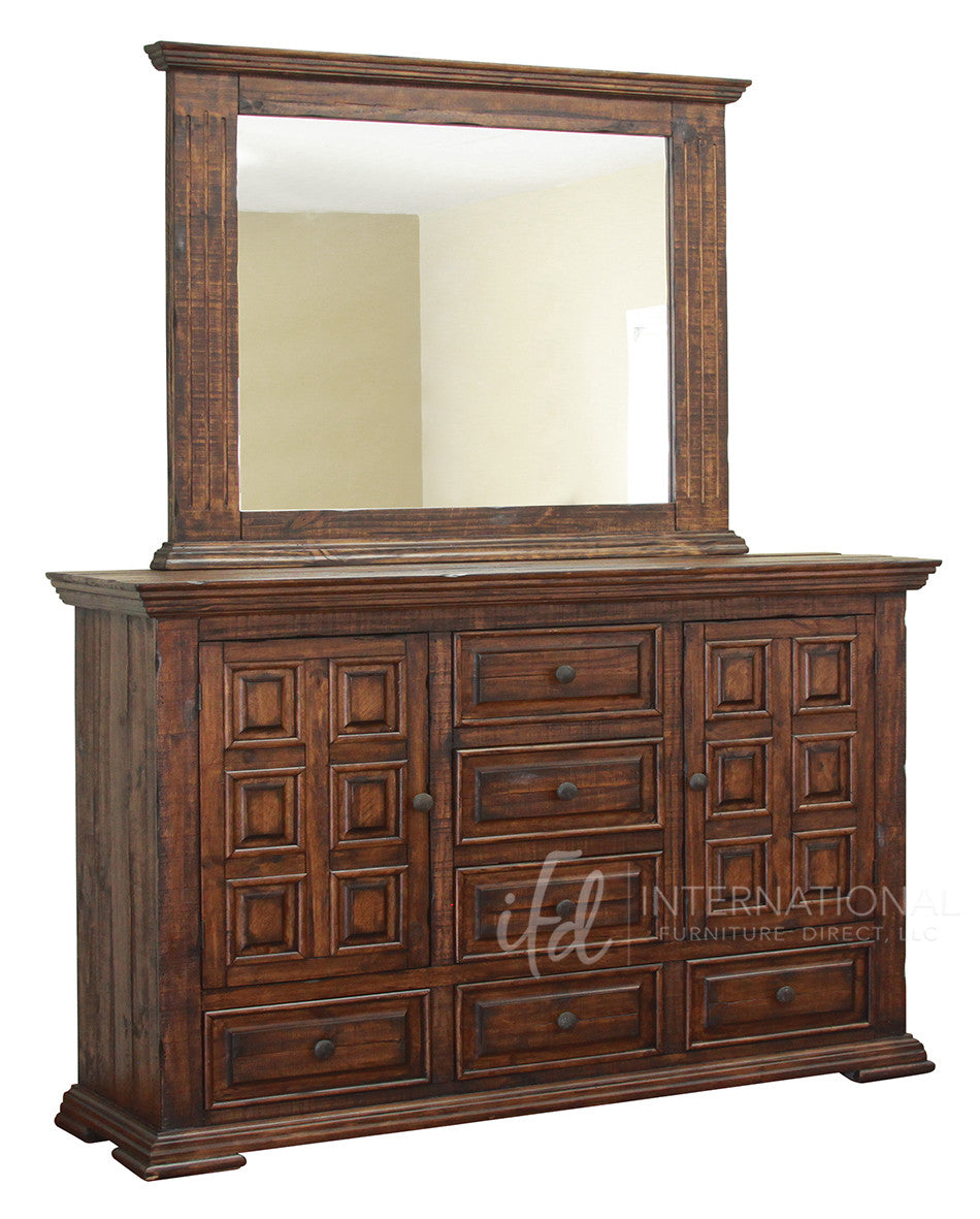 50" Chocolate Solid Wood Six Drawer Triple Dresser - GreatEagleInc