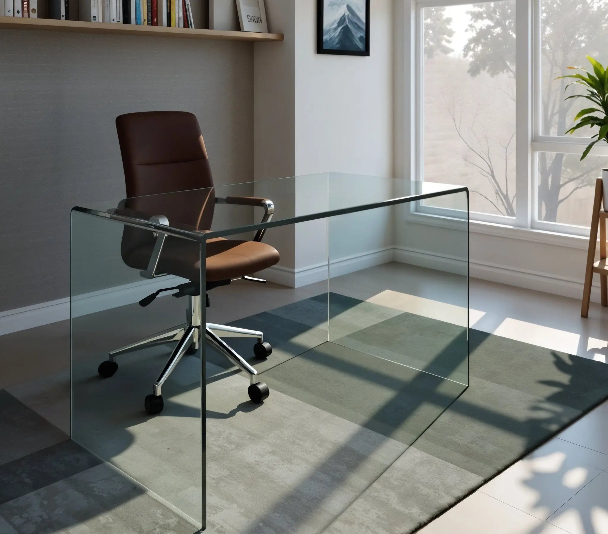 50" Clear Glass Computer Desk Homeroots Office