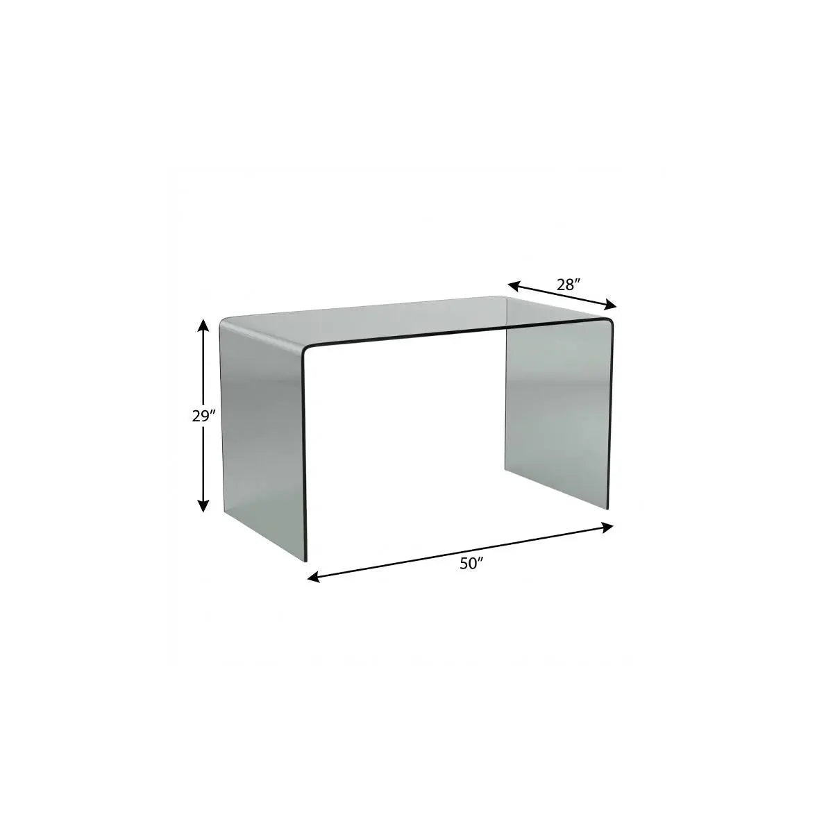 50" Clear Glass Computer Desk Homeroots Office