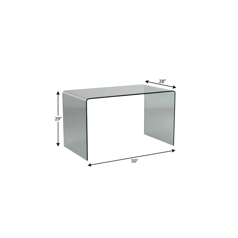 50" Clear Glass Computer Desk Homeroots Office