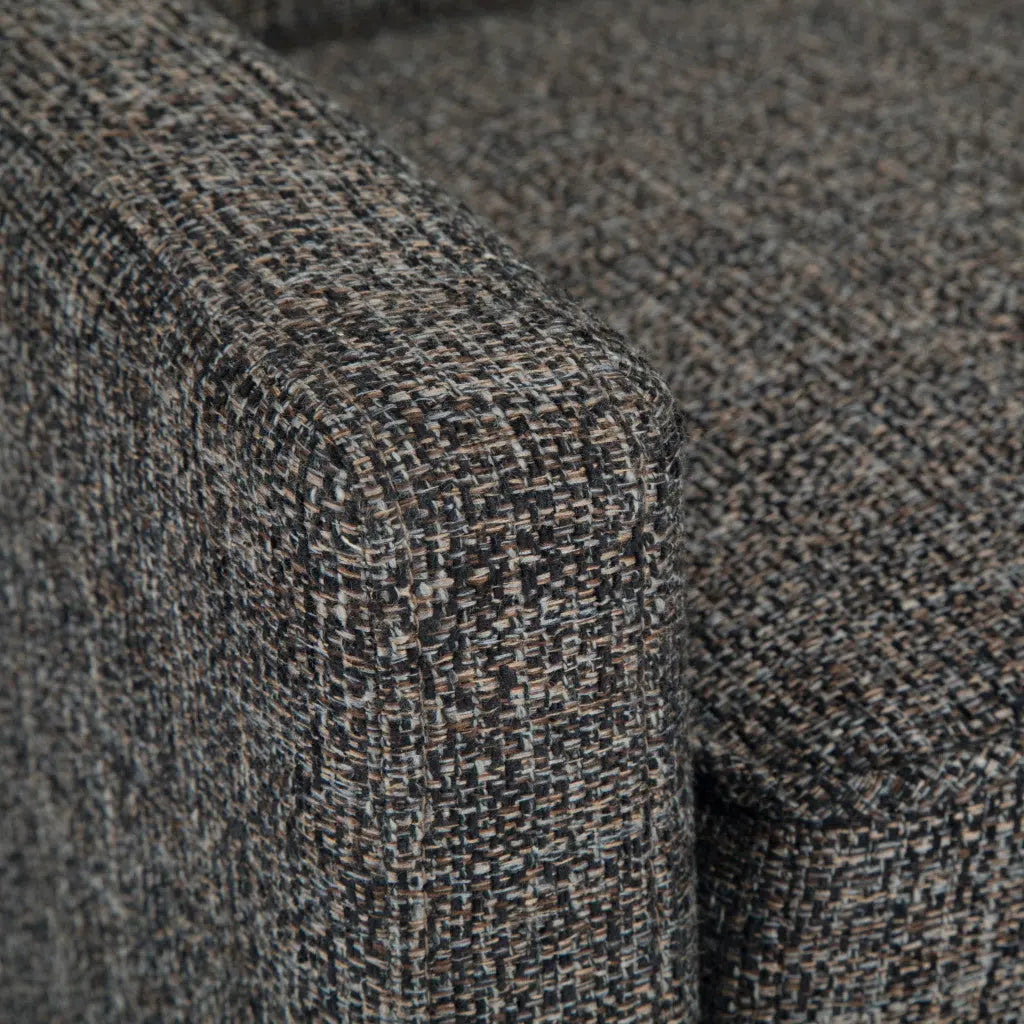 50" Gray and Brown Fabric and Wood Upholstered Bench Homeroots Living Room