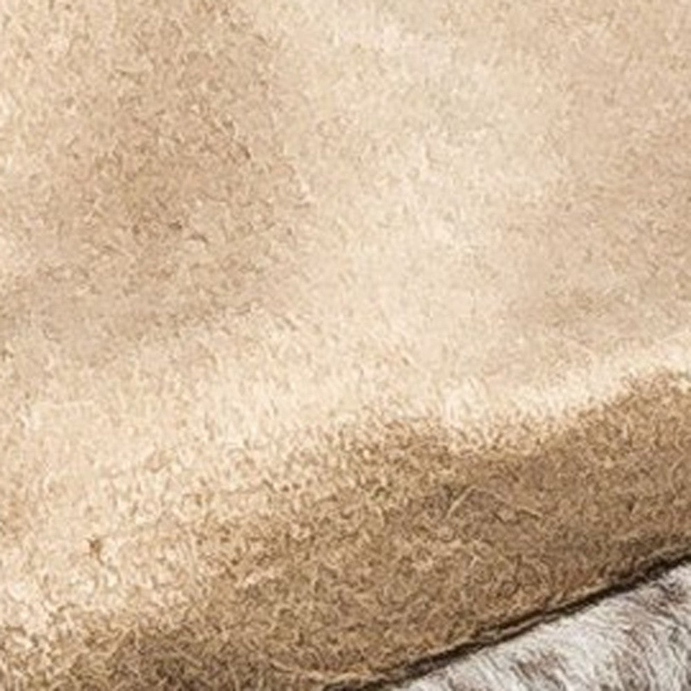 50" X 60" Brown and Taupe Faux Fur Animal Print Plush Throw Blanket Homeroots Home Decor