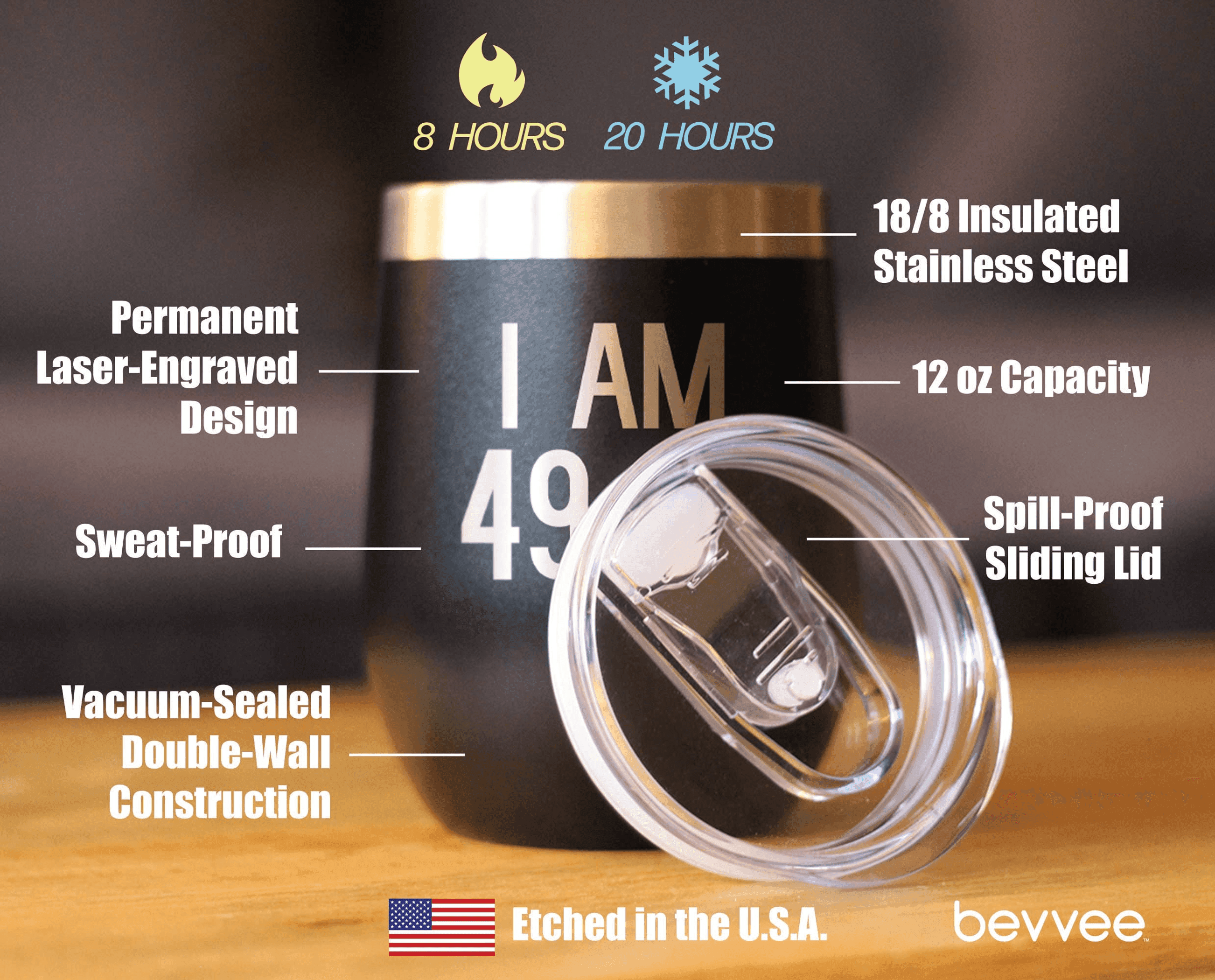 50th Birthday Gifts - Middle Finger Insulated Wine Tumbler Bevvee