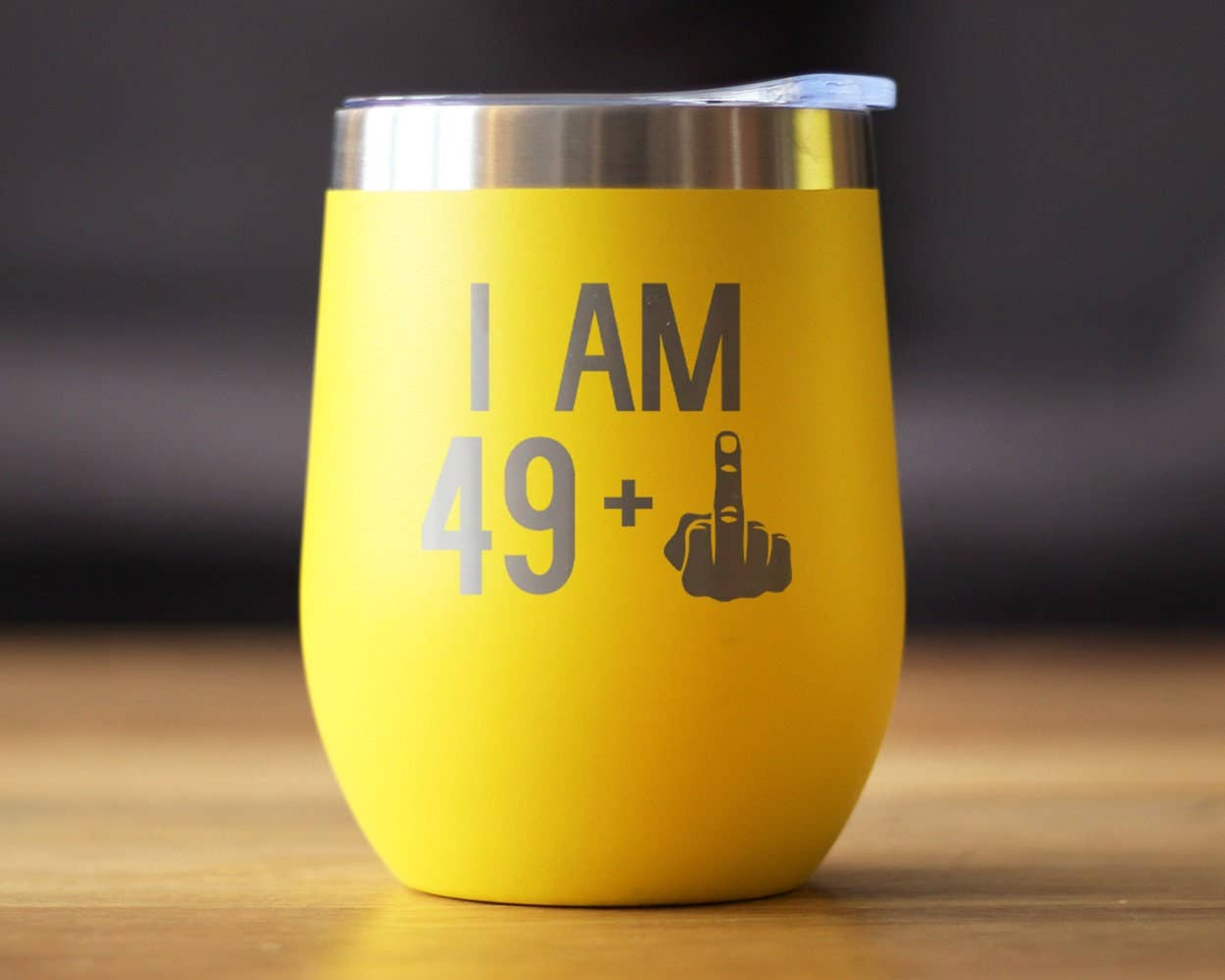50th Birthday Gifts - Middle Finger Insulated Wine Tumbler Bevvee