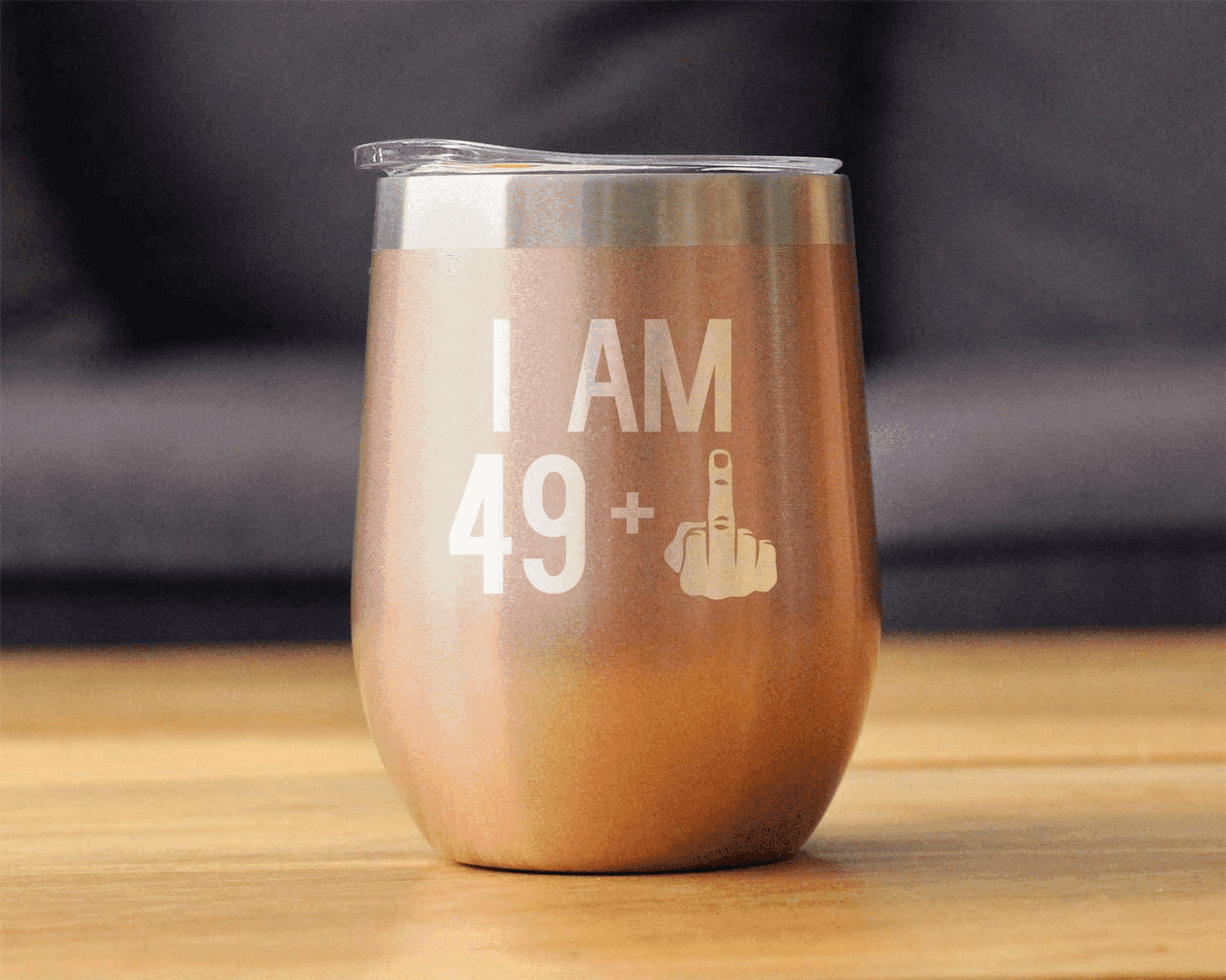 50th Birthday Gifts - Middle Finger Insulated Wine Tumbler Bevvee