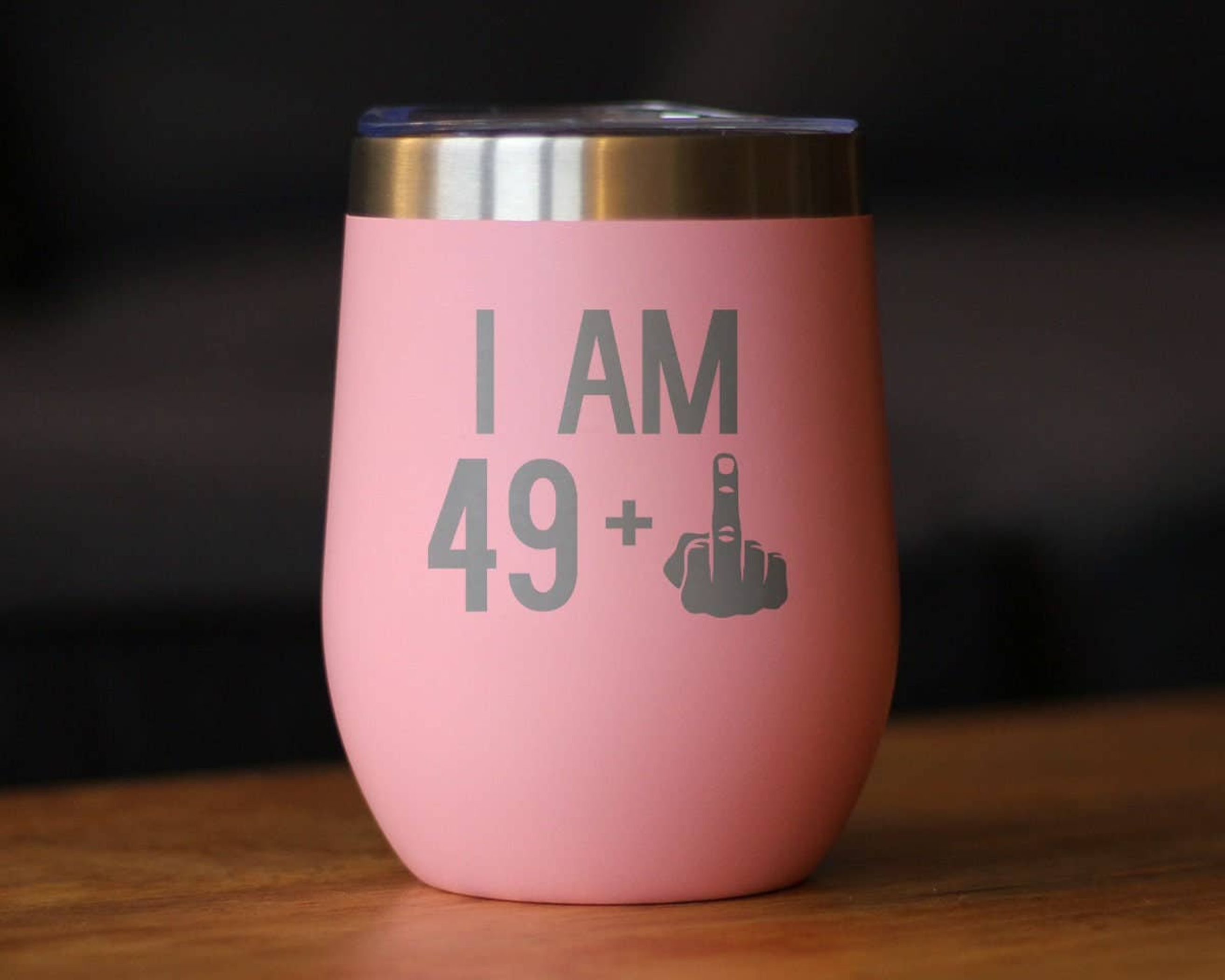 50th Birthday Gifts - Middle Finger Insulated Wine Tumbler Bevvee