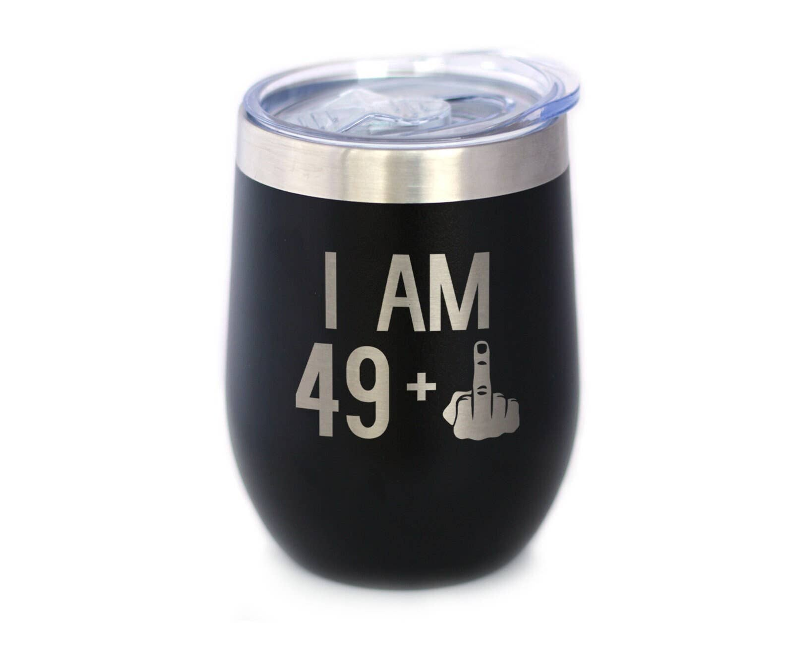 50th Birthday Gifts - Middle Finger Insulated Wine Tumbler Bevvee