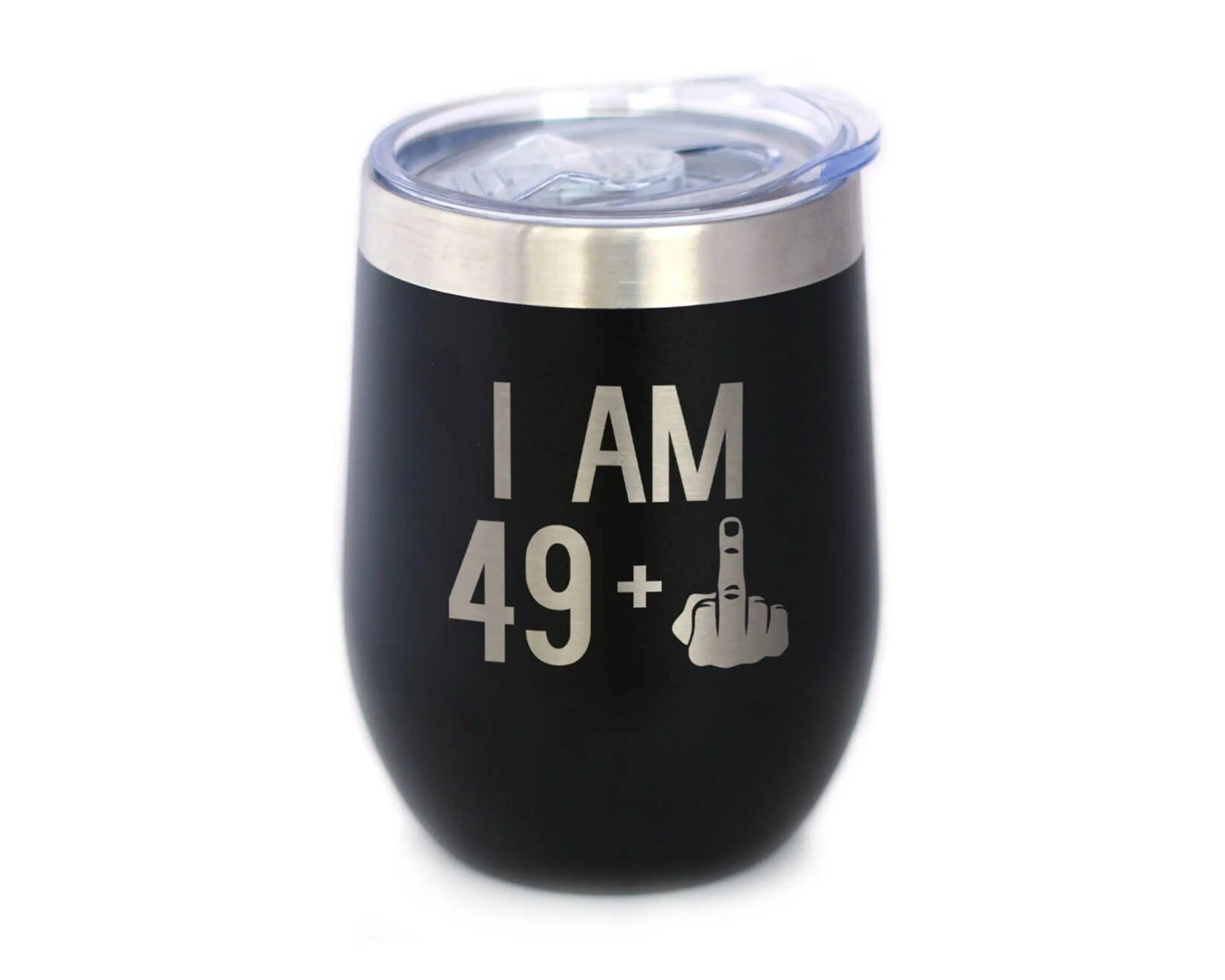50th Birthday Gifts - Middle Finger Insulated Wine Tumbler Bevvee