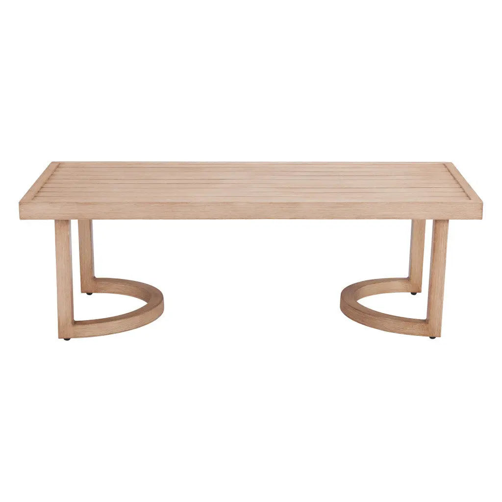 51" Brown Aluminum Outdoor Coffee Table Homeroots Outdoor