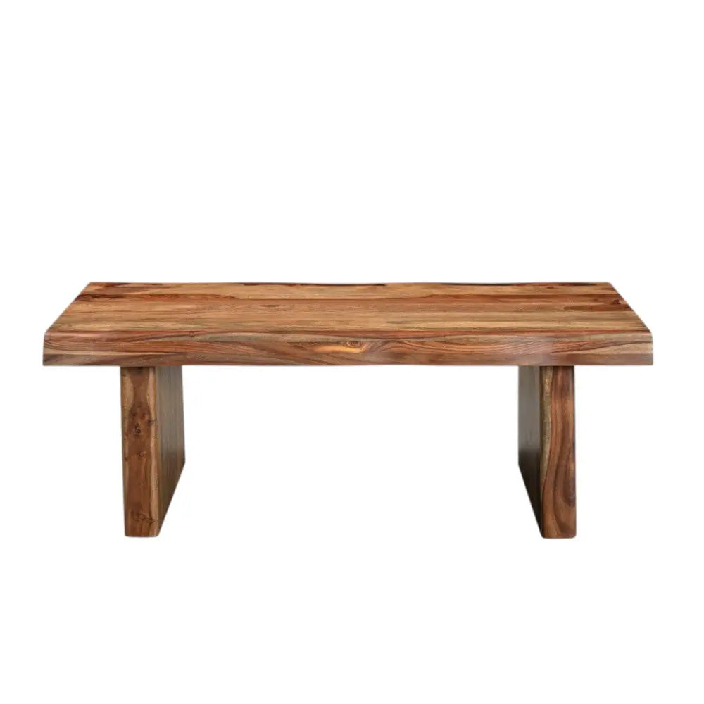 51" Brown Solid Wood Live Edge Coffee Table Homeroots Living Room