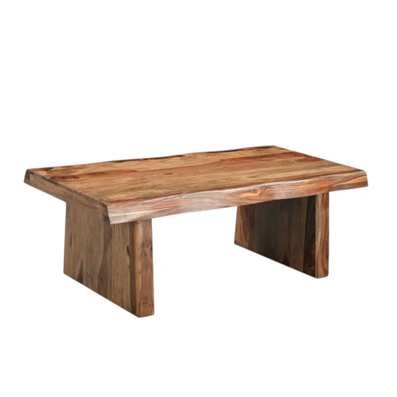 51" Brown Solid Wood Live Edge Coffee Table Homeroots Living Room
