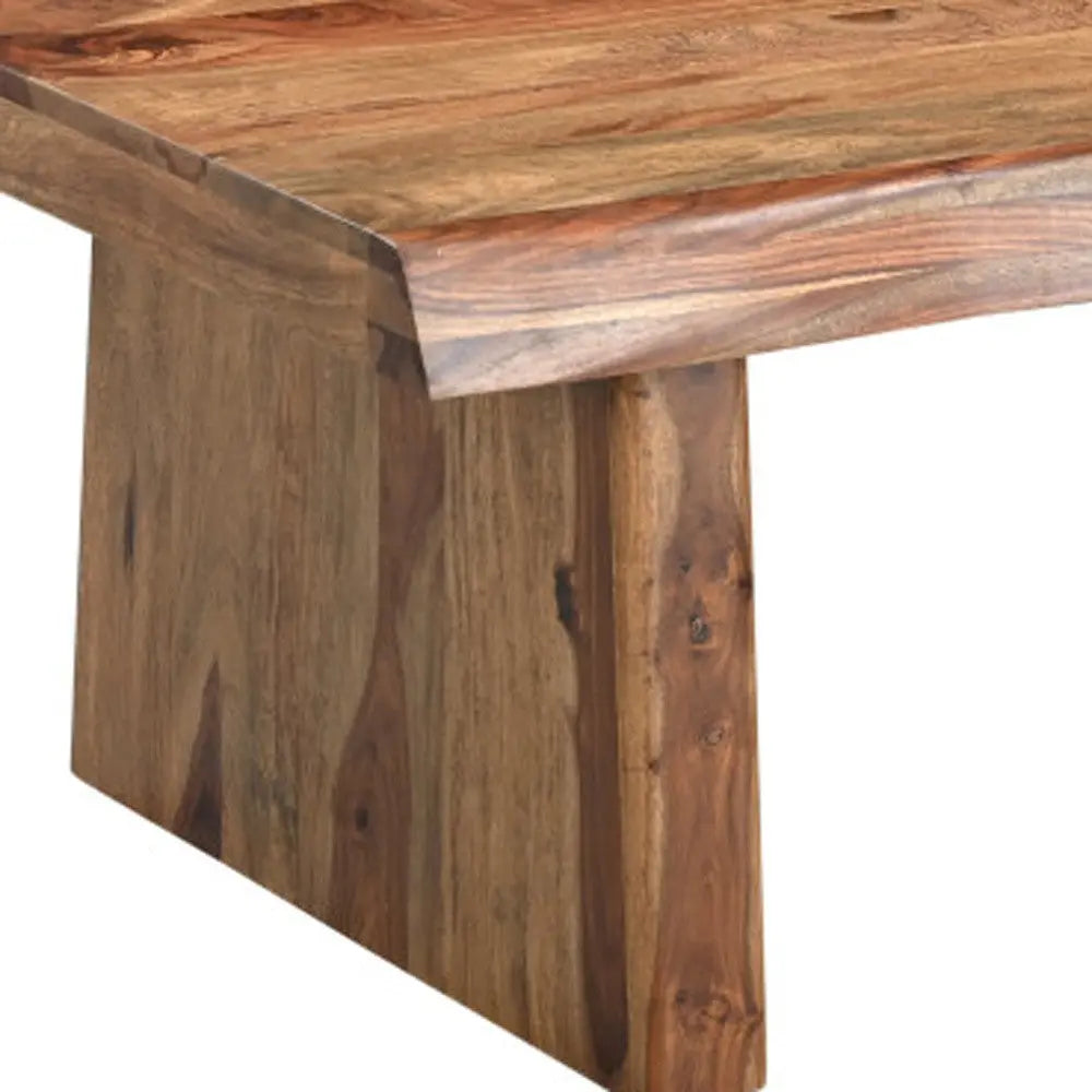 51" Brown Solid Wood Live Edge Coffee Table Homeroots Living Room