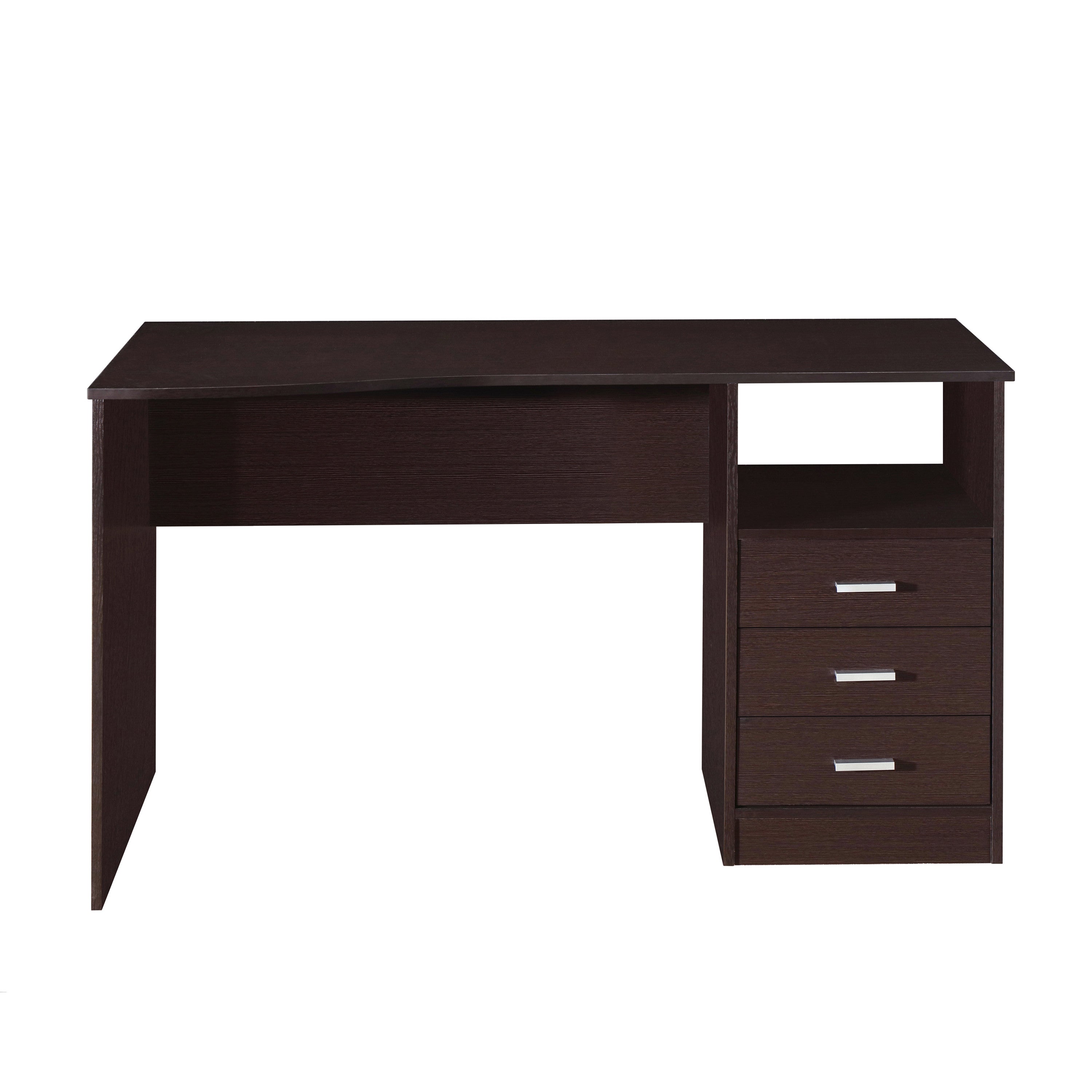 51" Brown Wood Computer Desk With Three Drawers Homeroots Office