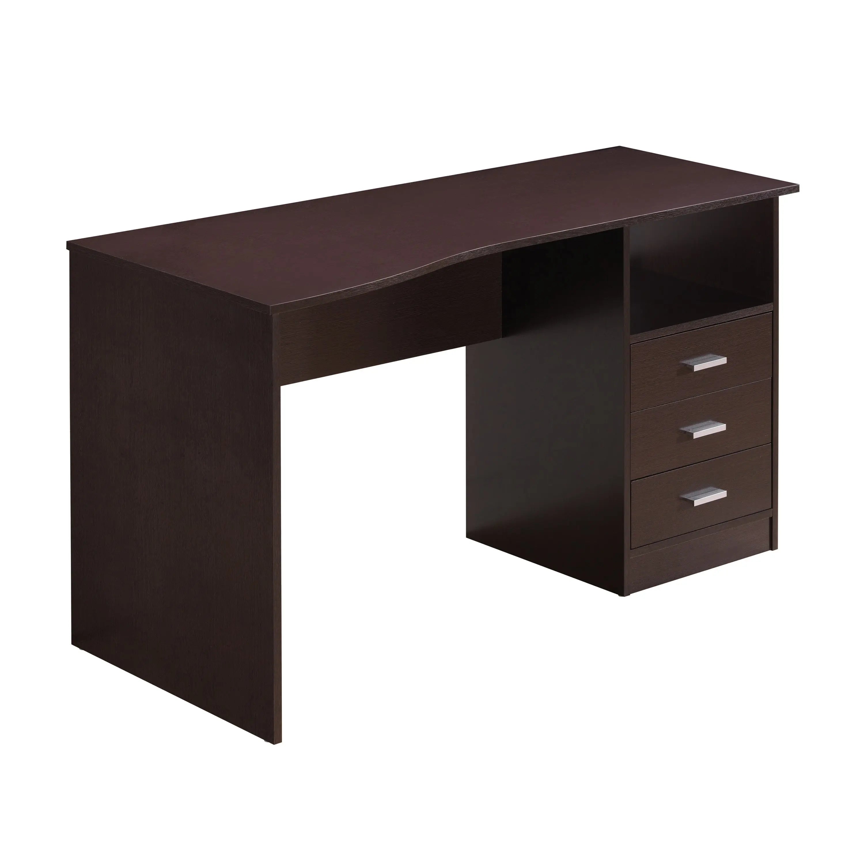 51" Brown Wood Computer Desk With Three Drawers Homeroots Office