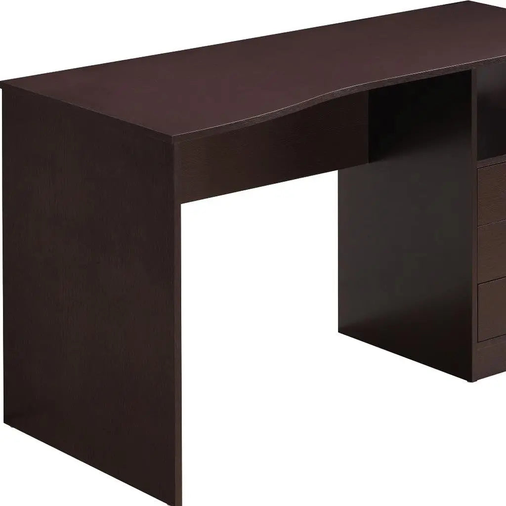 51" Brown Wood Computer Desk With Three Drawers Homeroots Office
