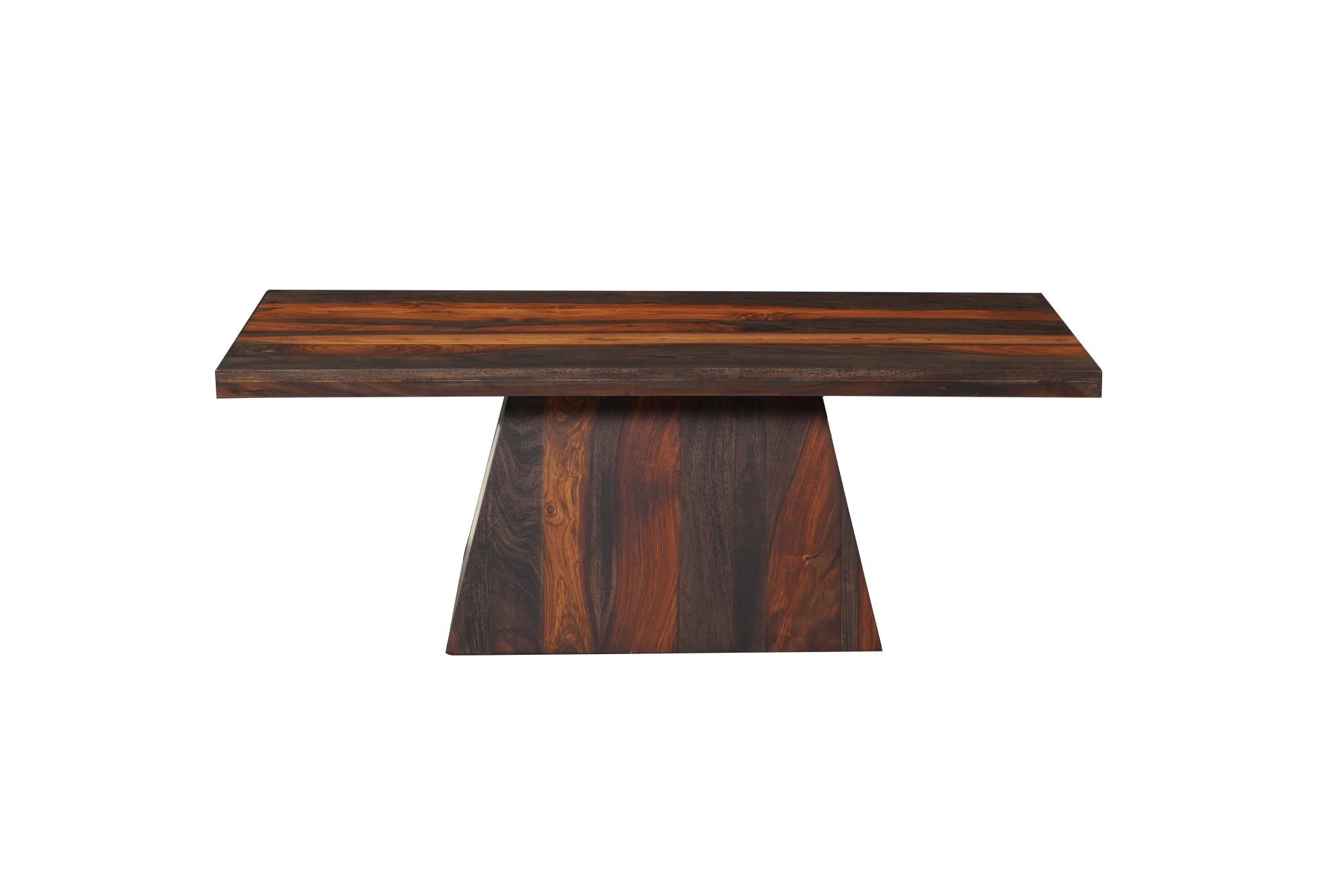 51" Dark Brown Solid Wood Pedestal Coffee Table Homeroots Living Room