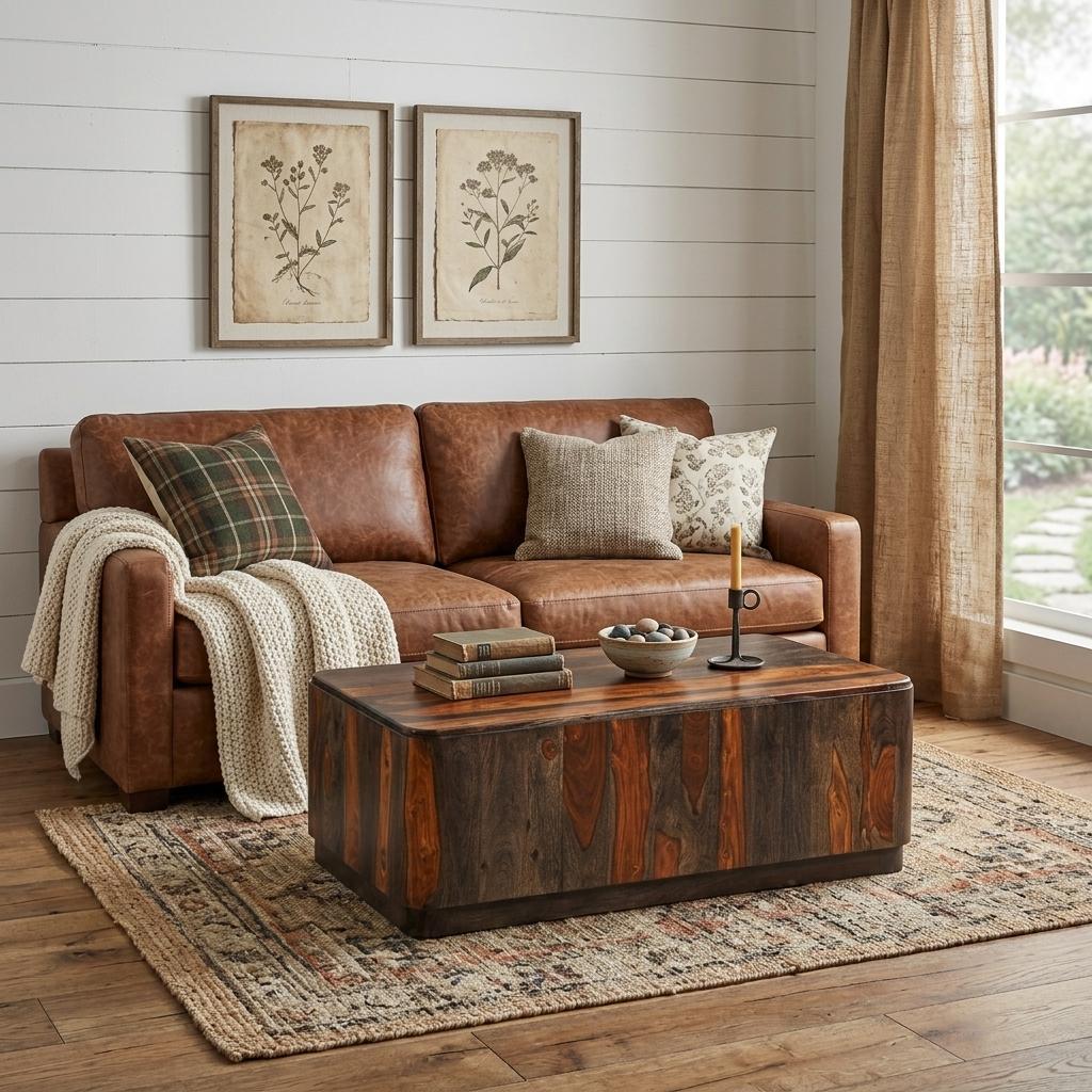 51" Dark Brown Solid Wood Solid Coffee Table Homeroots Living Room