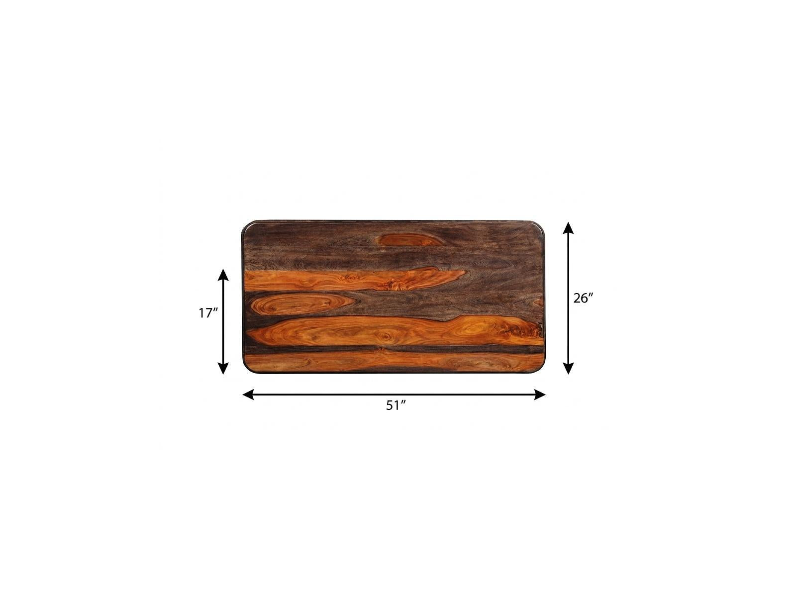 51" Dark Brown Solid Wood Solid Coffee Table Homeroots Living Room