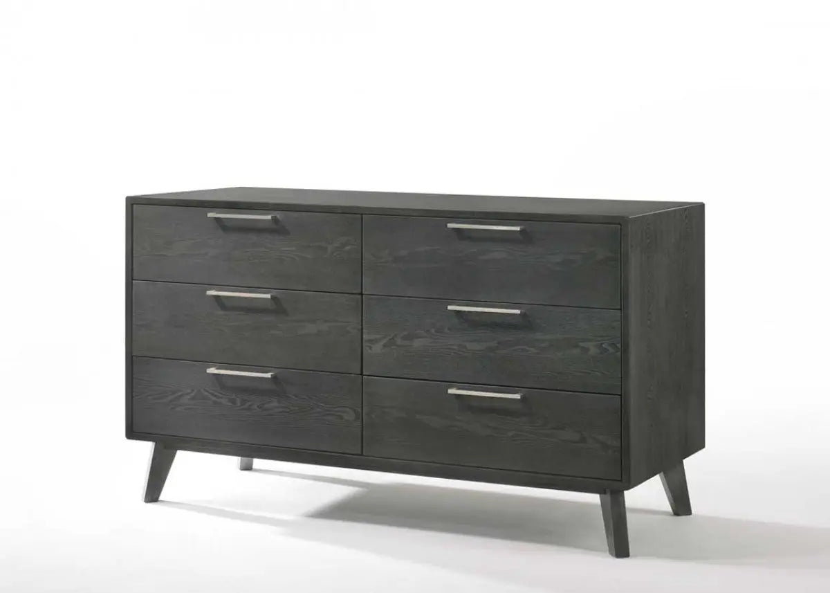 51" Grey Wash Solid Wood Six Drawer Double Dresser Homeroots Bed & Bath