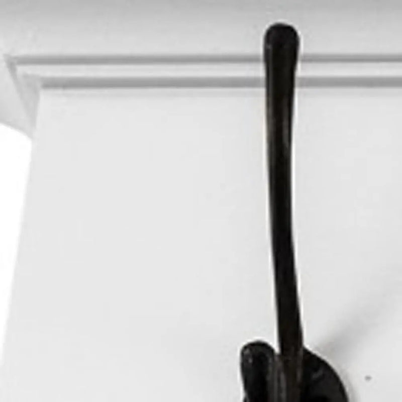 51" White Solid Wood Eight Hook Wall Mount Coat Rack - GreatEagleInc