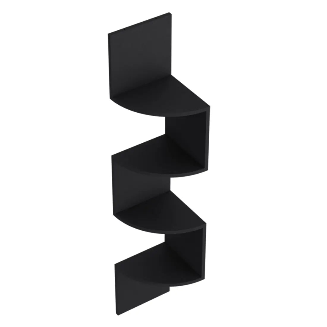 52" Black Wood Wall Mounted Corner Shelf Homeroots Organization