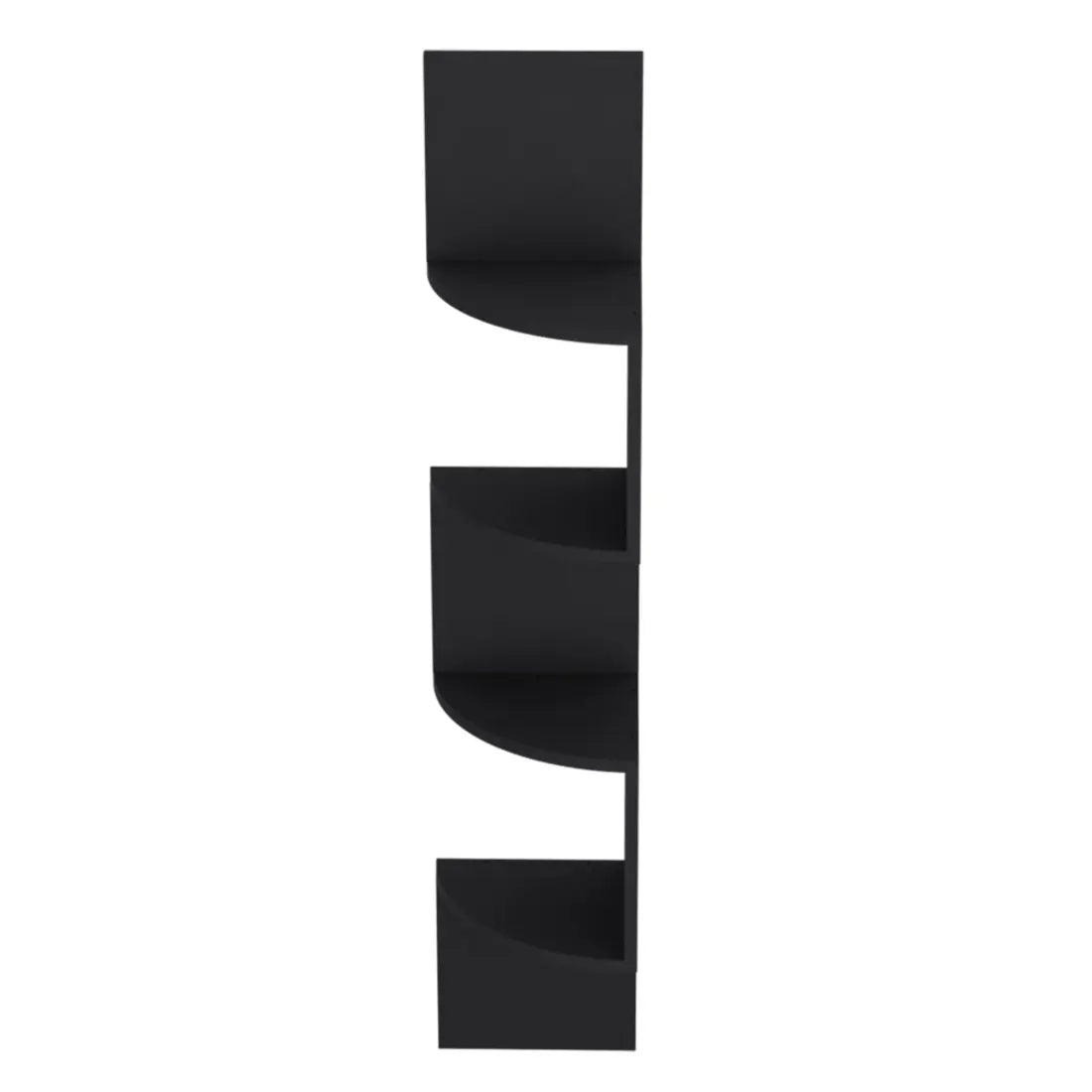 52" Black Wood Wall Mounted Corner Shelf Homeroots Organization