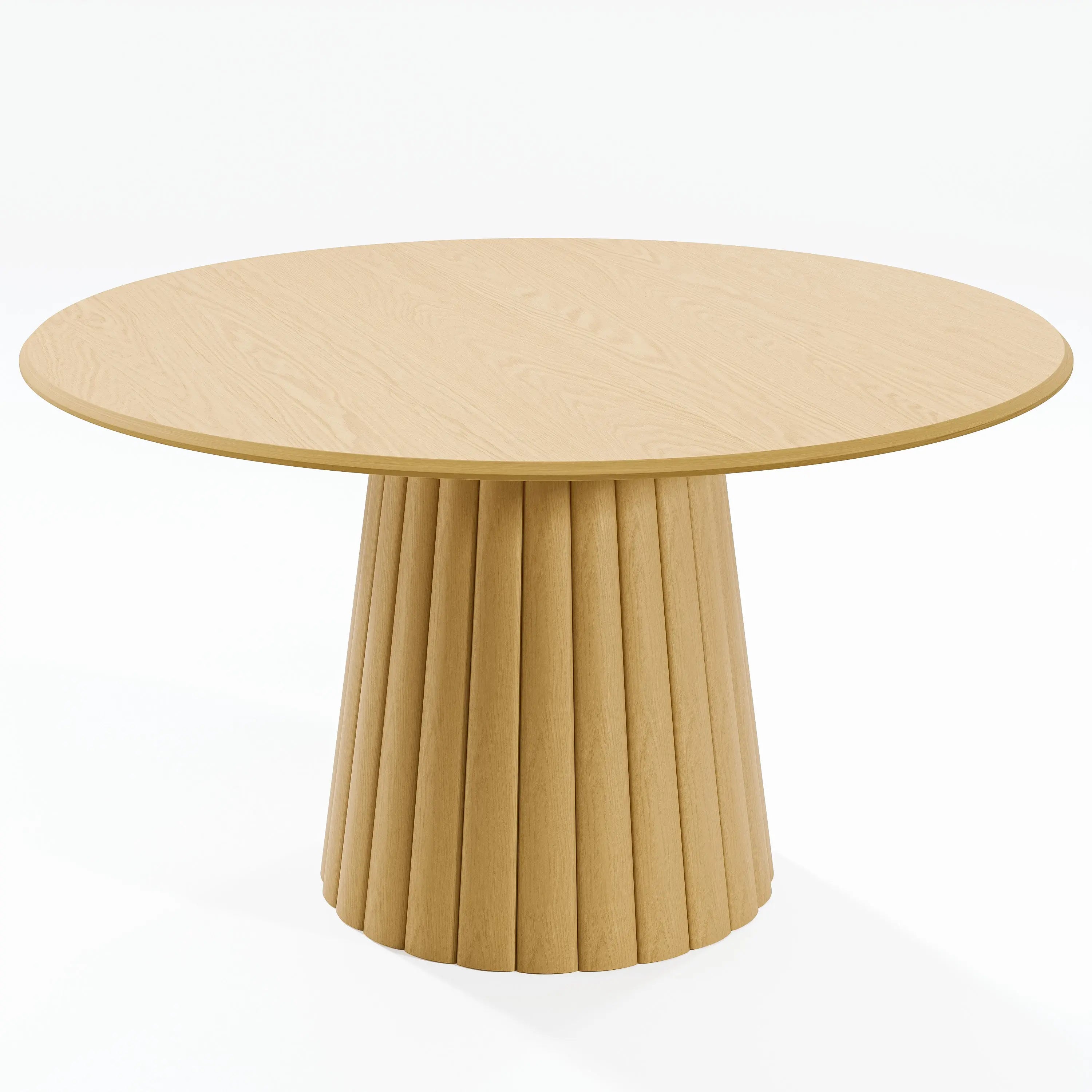 52" Natural Solid Wood Pedestal Base Round Top Dining Table Homeroots Kitchen & Dining