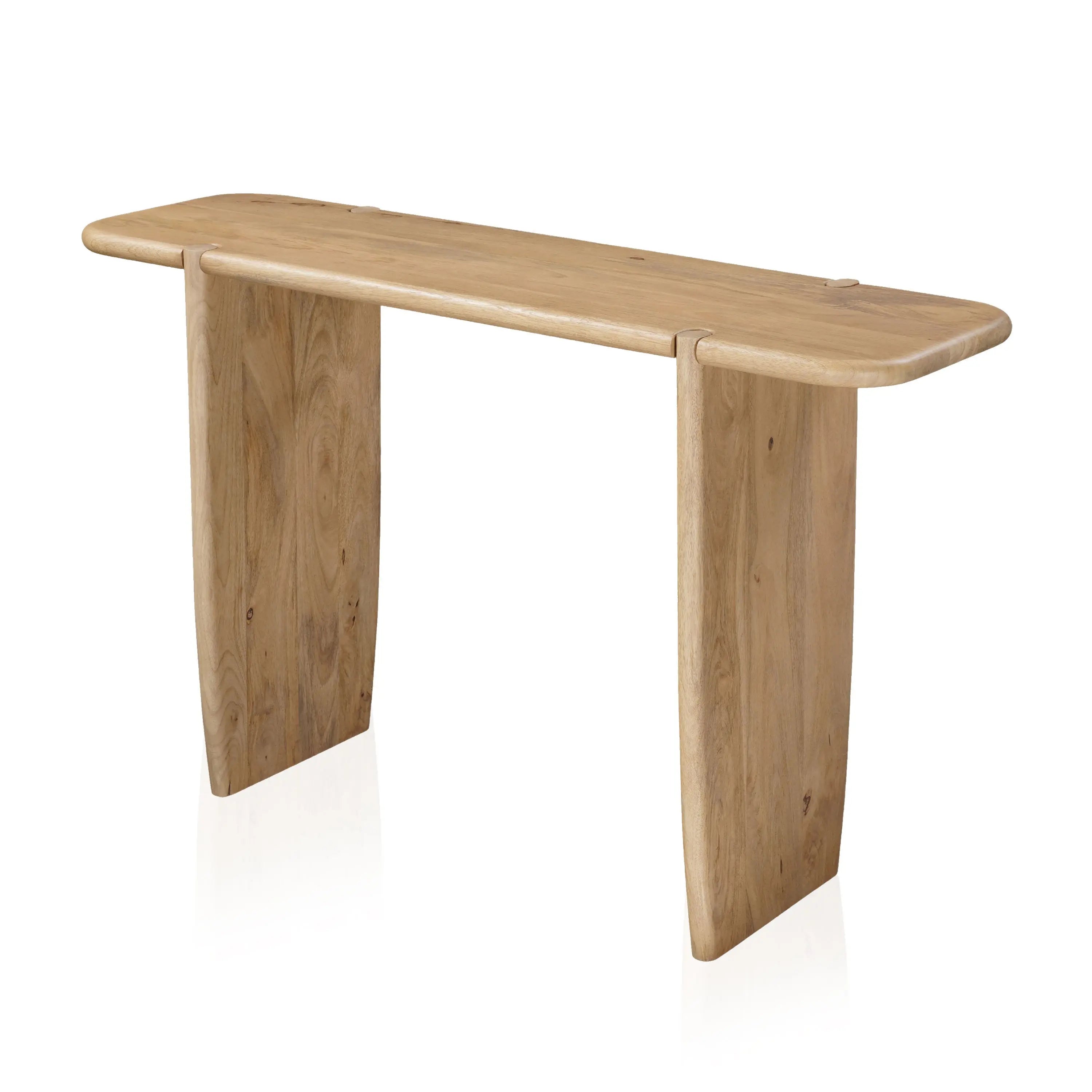 52" Natural Solid Wood Solid Console Table Homeroots Living Room