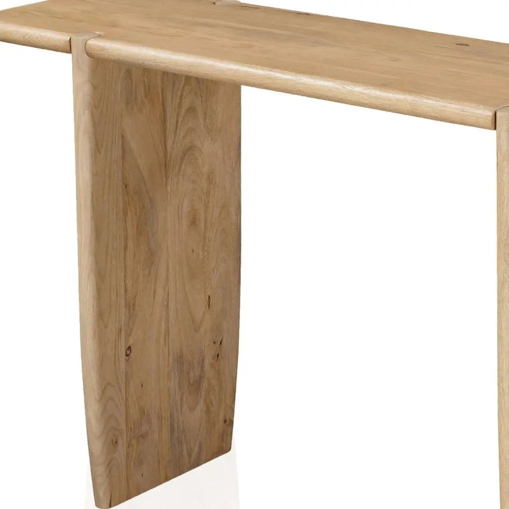 52" Natural Solid Wood Solid Console Table Homeroots Living Room