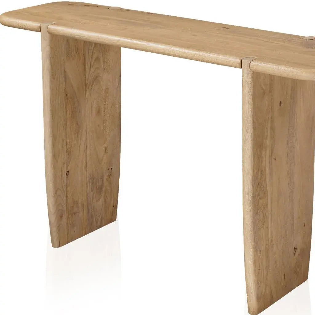 52" Natural Solid Wood Solid Console Table Homeroots Living Room
