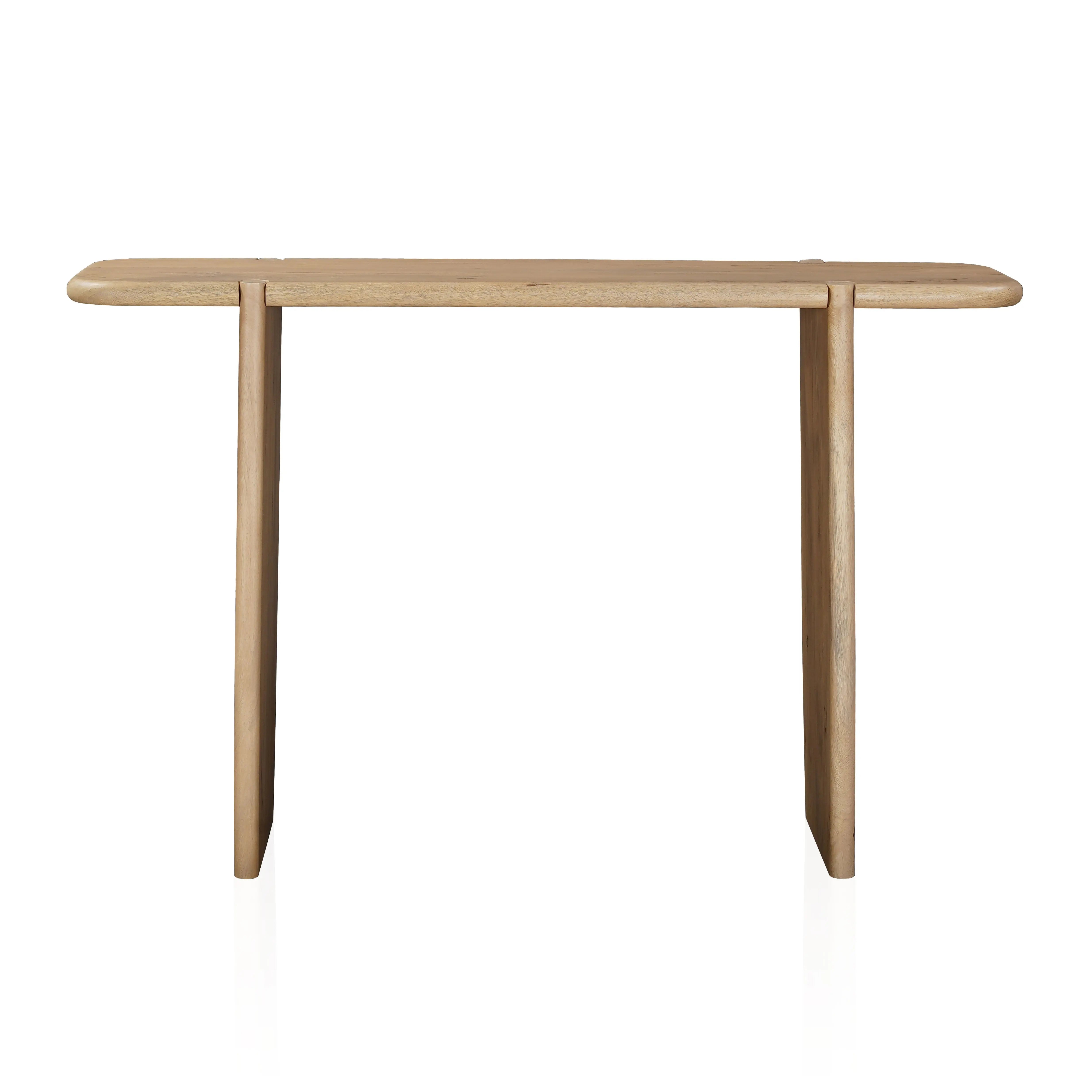 52" Natural Solid Wood Solid Console Table Homeroots Living Room