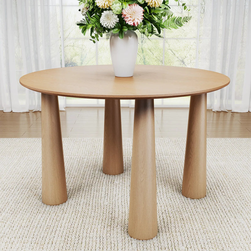 52" Natural Wood Round Top Dining Table Homeroots Kitchen & Dining