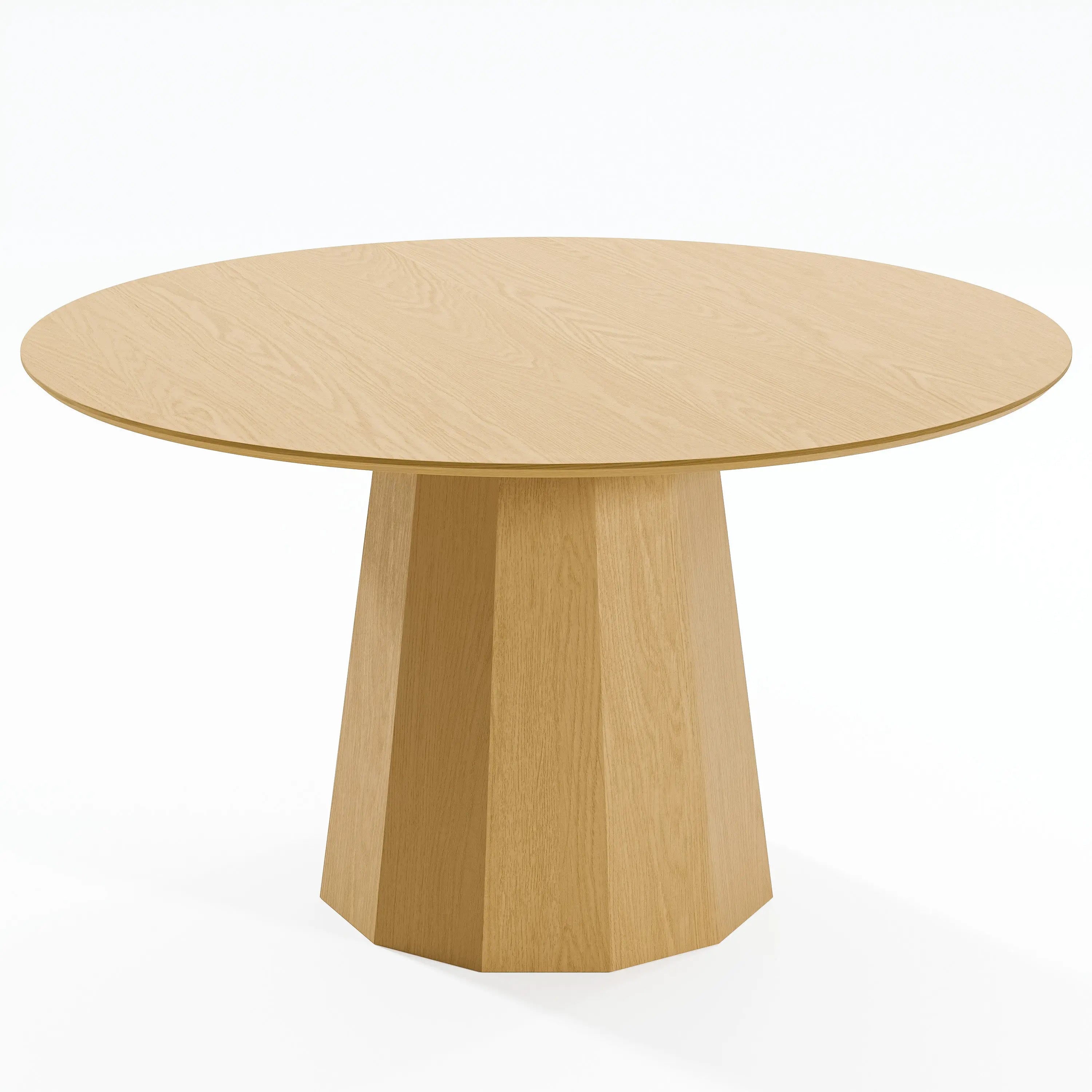52" Oak Wood Pedestal Base Round Top Dining Table Homeroots Kitchen & Dining