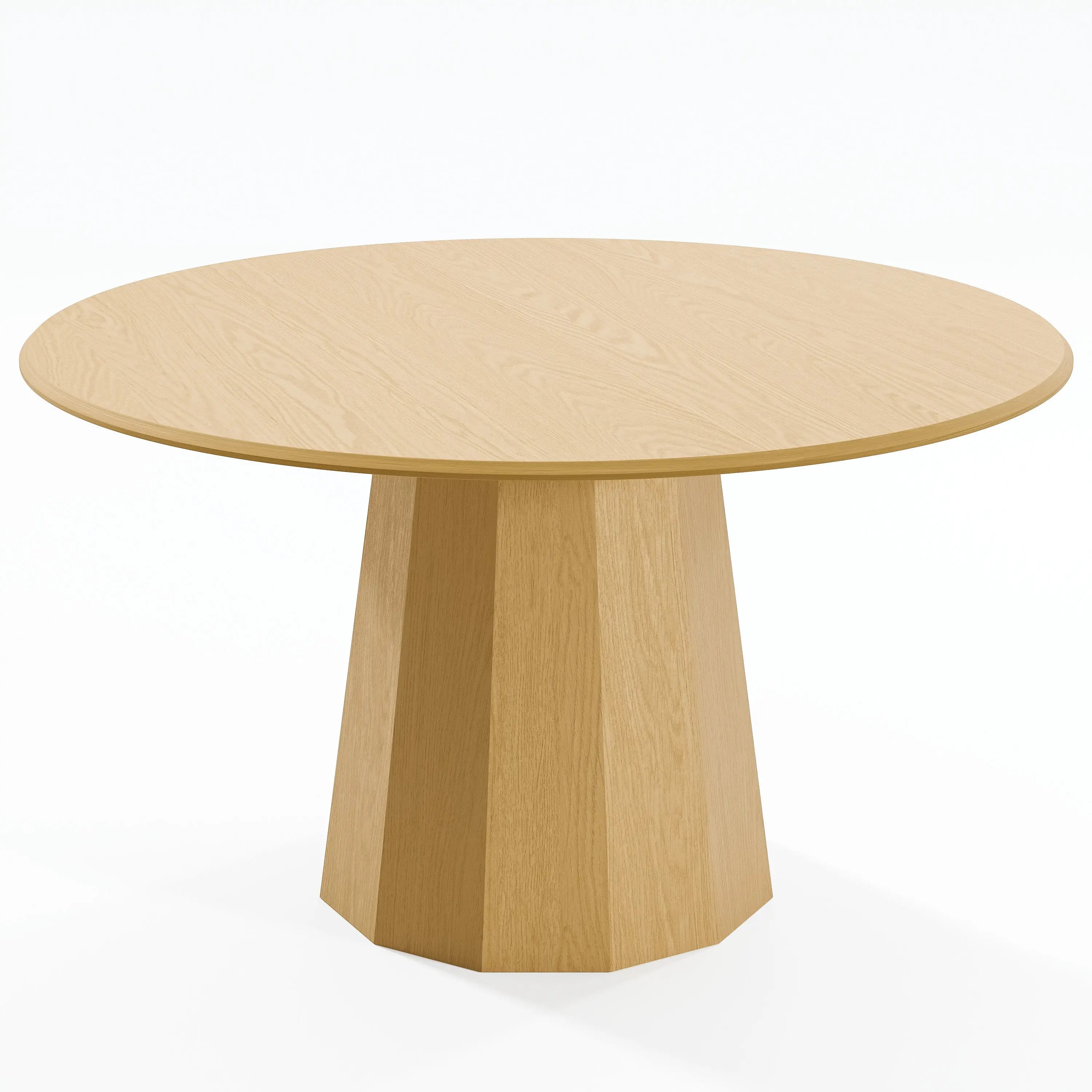 52" Oak Wood Pedestal Base Round Top Dining Table Homeroots Kitchen & Dining