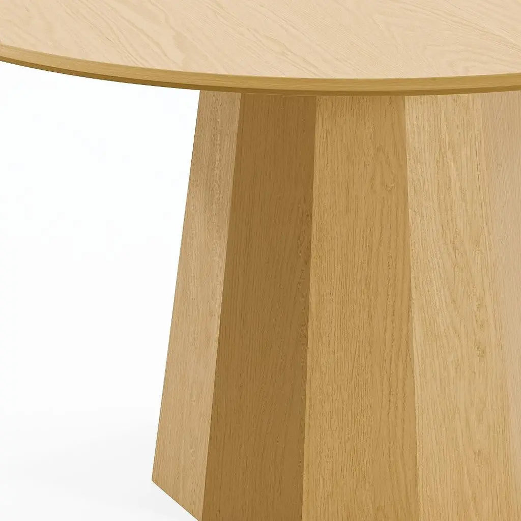 52" Oak Wood Pedestal Base Round Top Dining Table Homeroots Kitchen & Dining