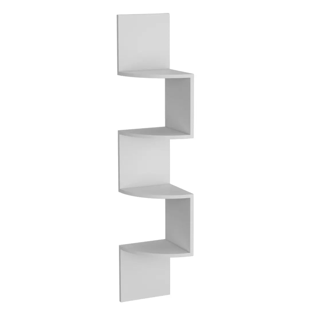 52" White Wood Wall Mounted Corner Shelf Homeroots Organization