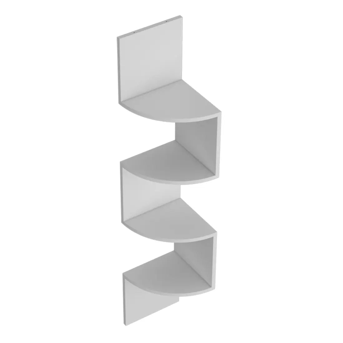 52" White Wood Wall Mounted Corner Shelf Homeroots Organization
