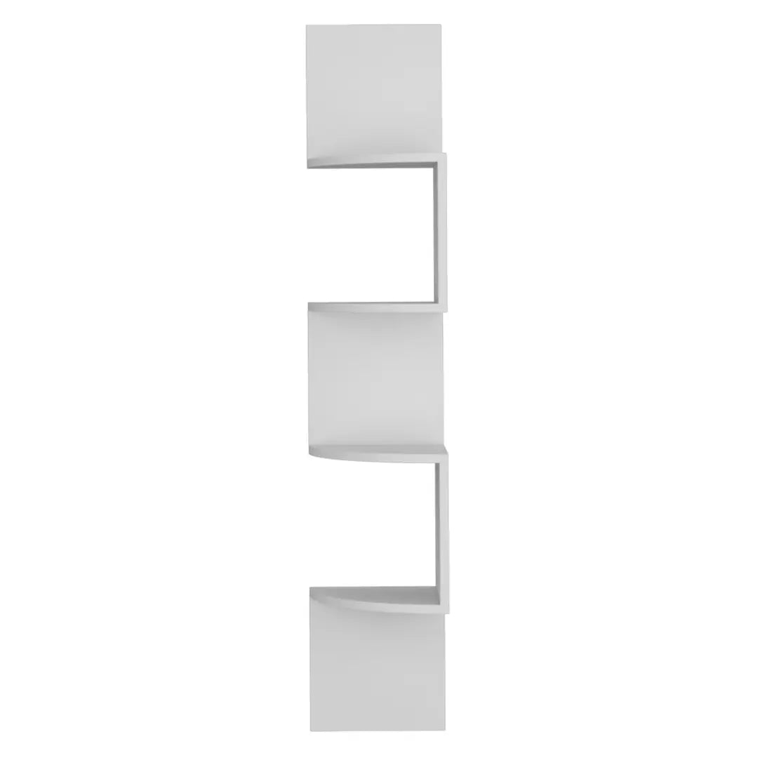 52" White Wood Wall Mounted Corner Shelf Homeroots Organization