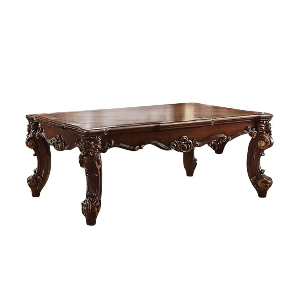 53" Dark Brown Wood Coffee Table Homeroots Living Room