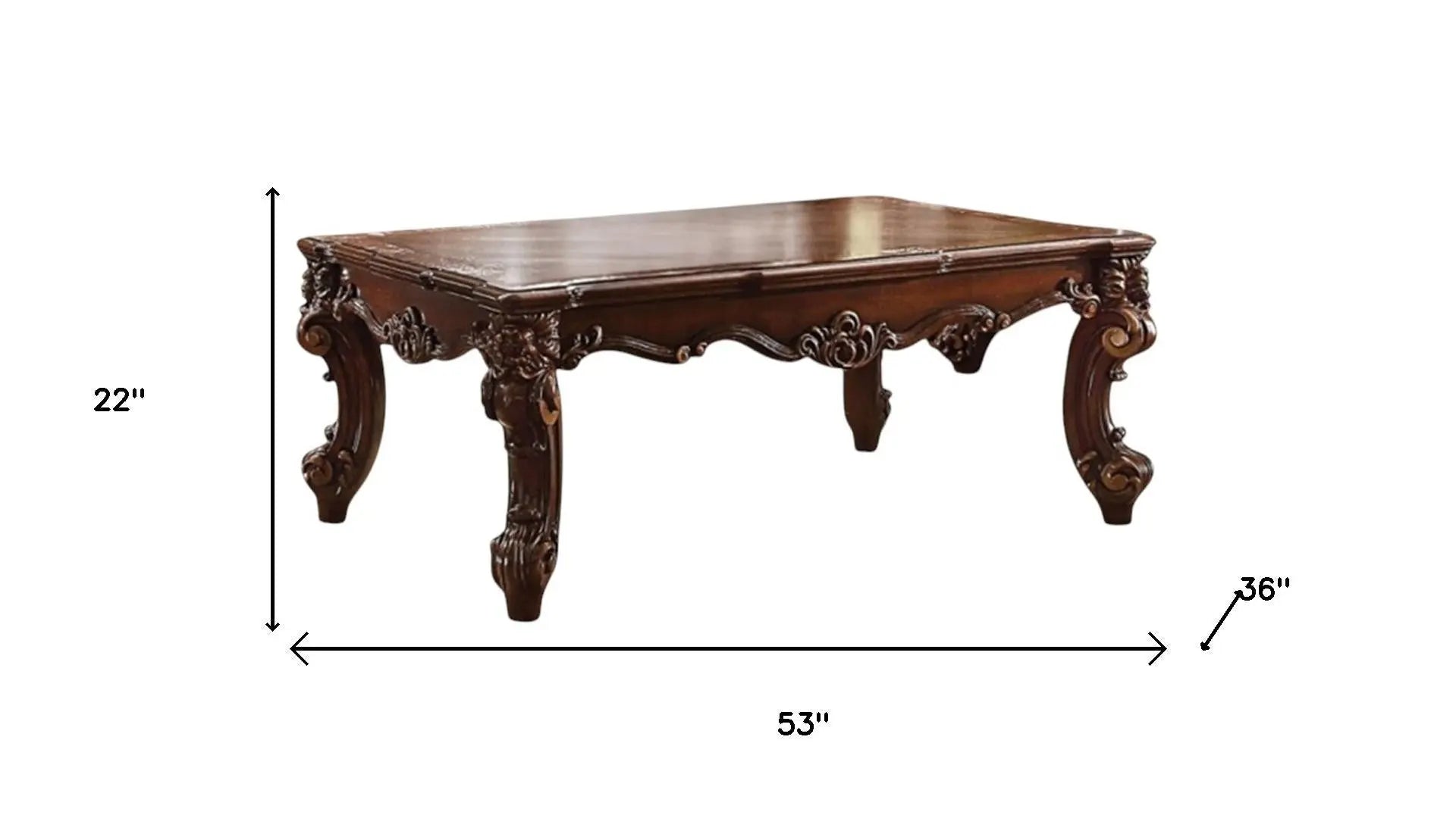53" Dark Brown Wood Coffee Table Homeroots Living Room