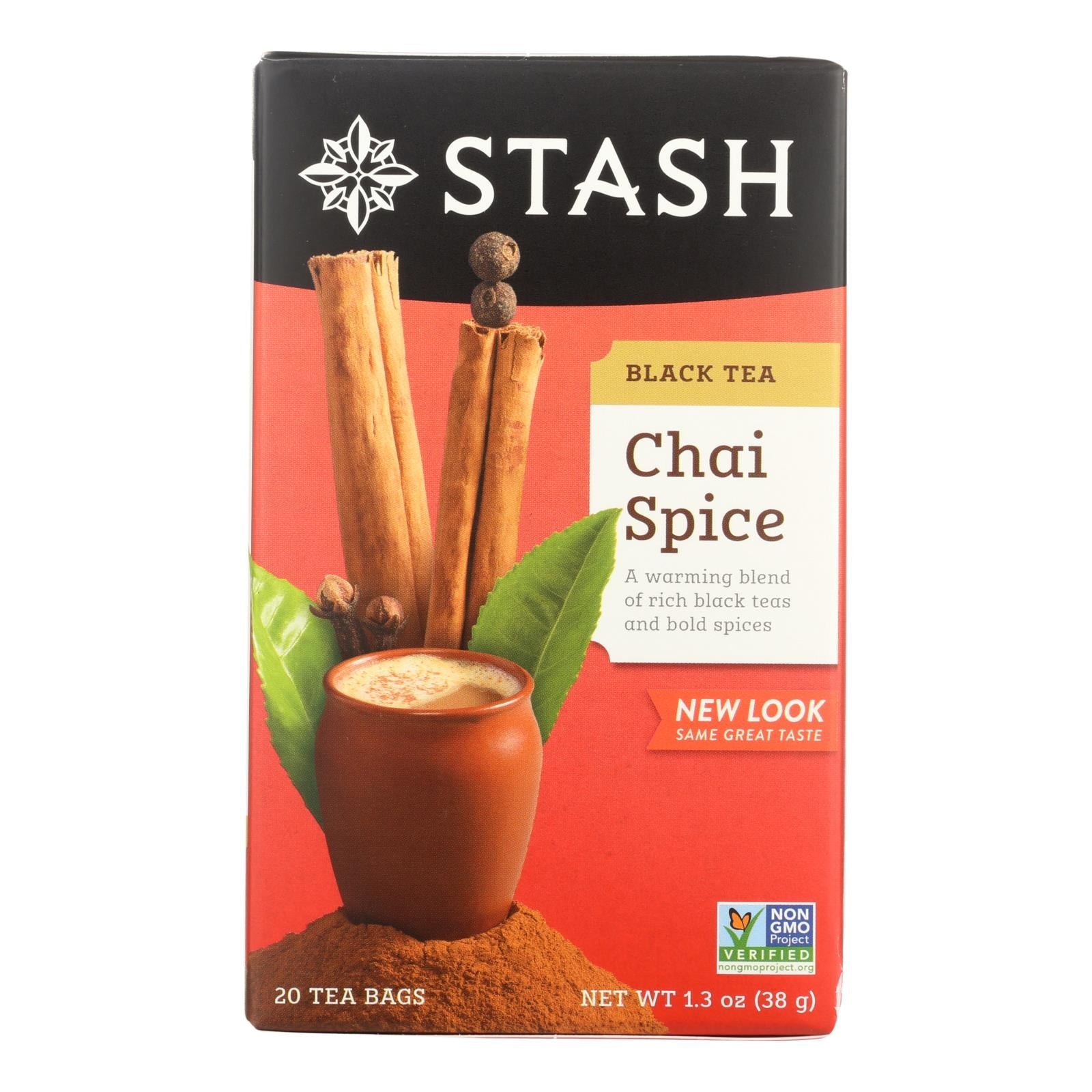 Stash Tea Chai Black Tea - Double Spice - Case Of 6 - 20 Bags Stash Tea